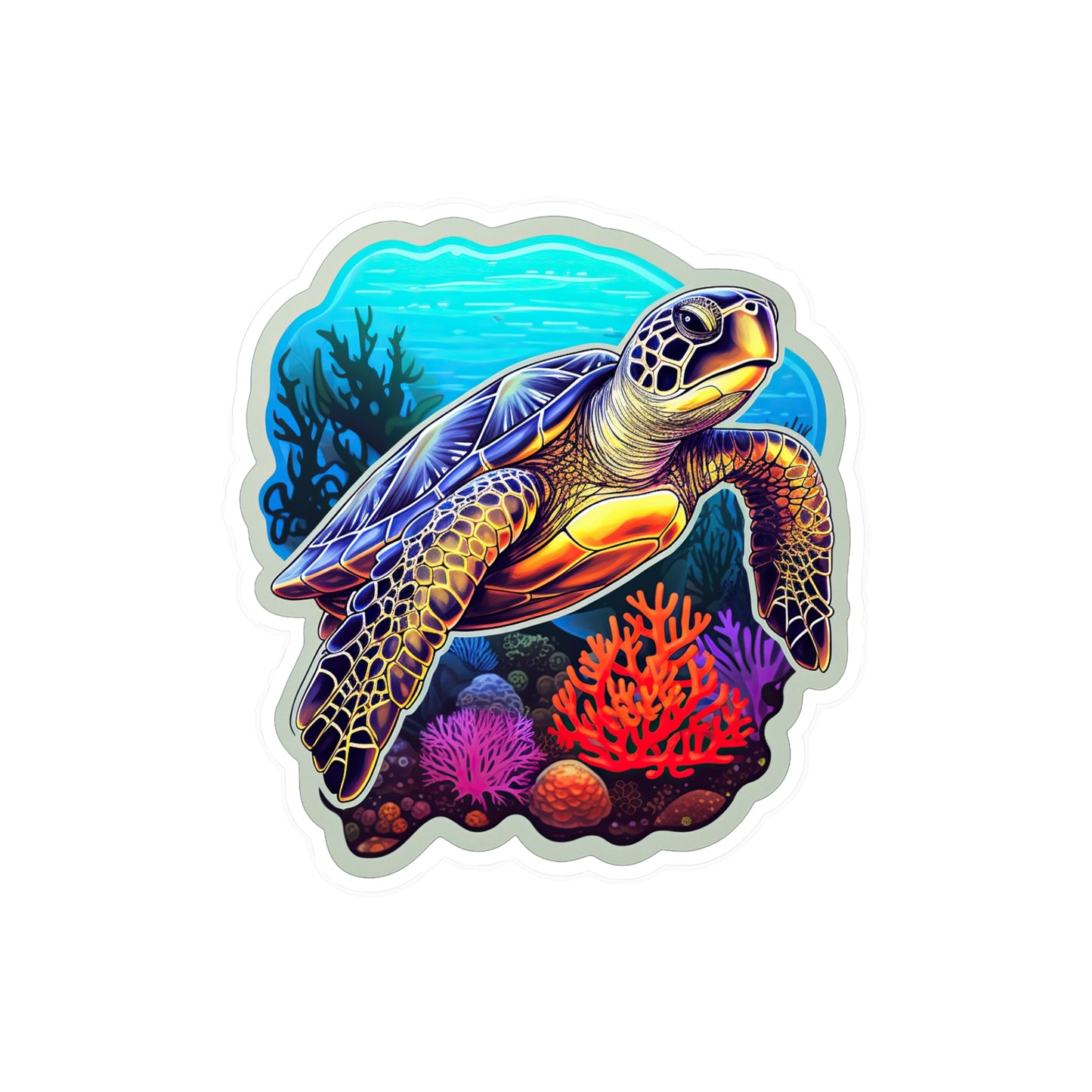 Reef Rhapsody: Hawksbill Turtle Sticker