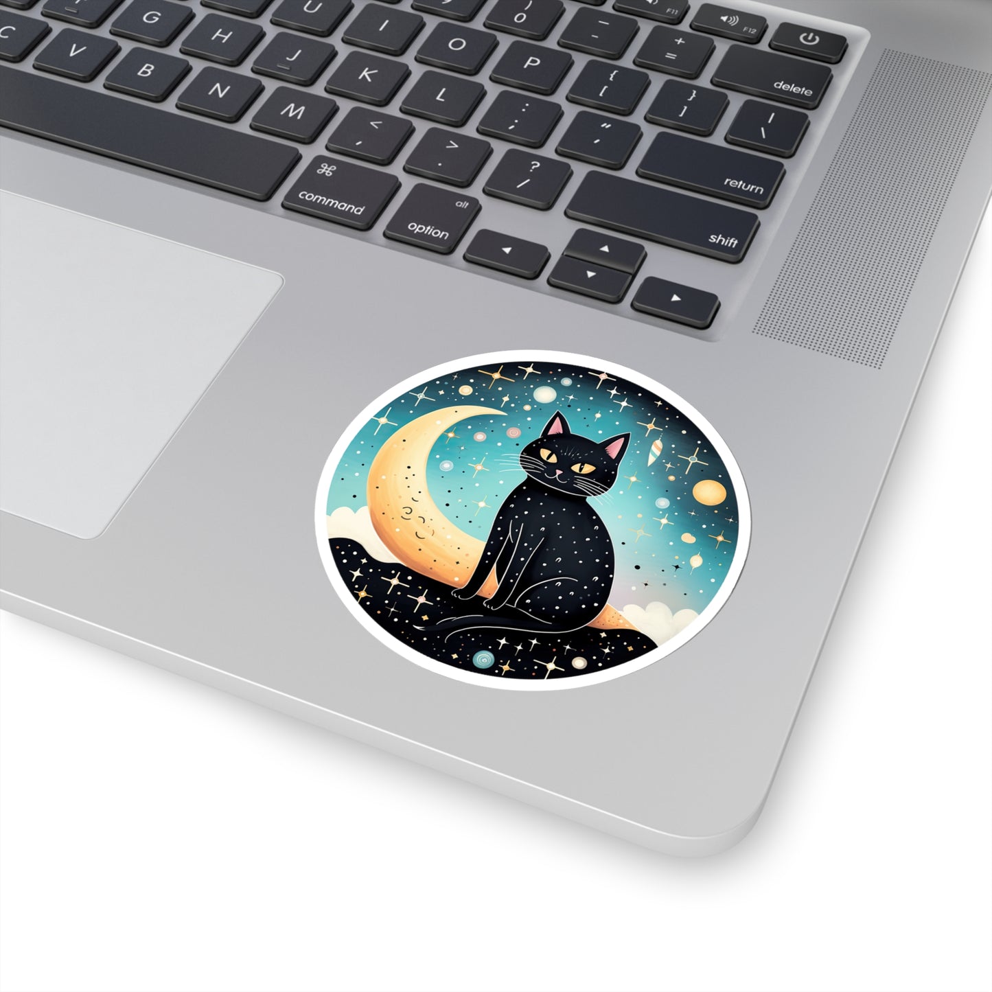 Majestic Luna Kitty on Crescent Sticker