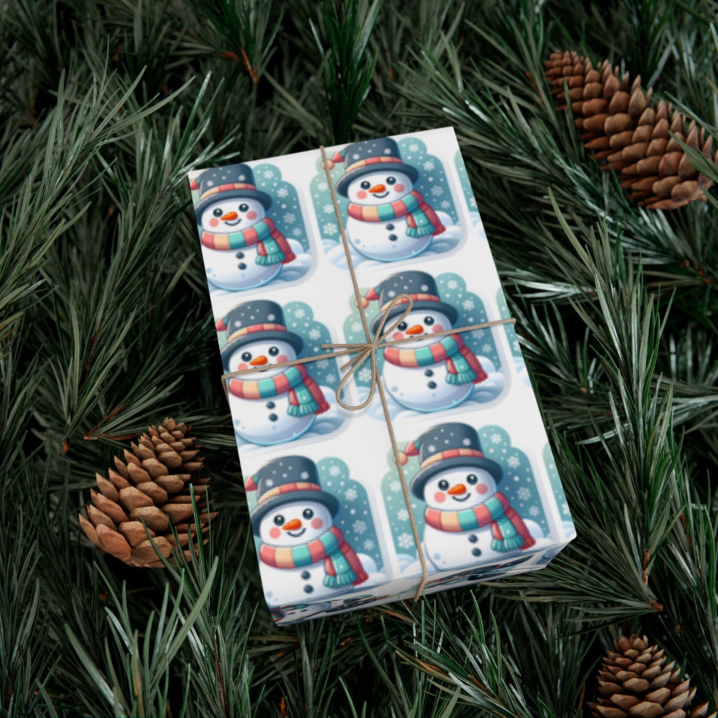 Enchanted Snowman Delight - Pastel Winter Wonderland Wrapping Paper