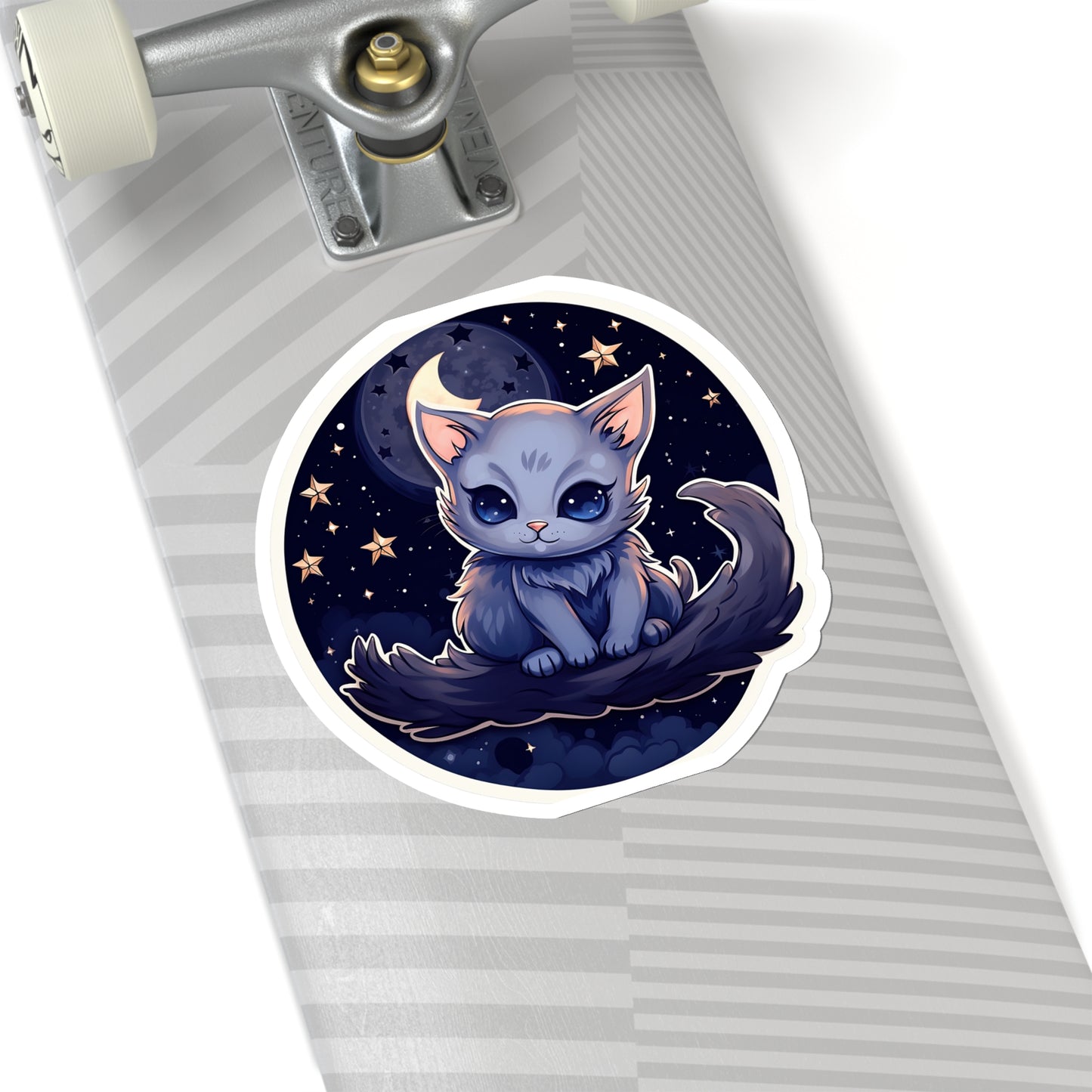 Lunar Kit-Cat on Crescent Sticker.