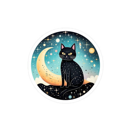 Majestic Luna Kitty on Crescent Sticker