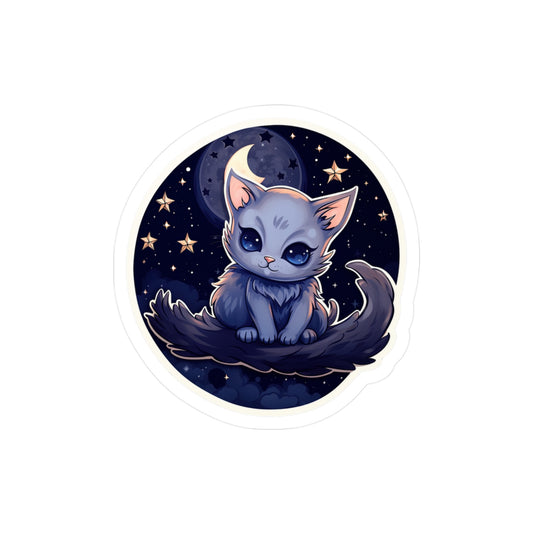 Lunar Kit-Cat on Crescent Sticker.