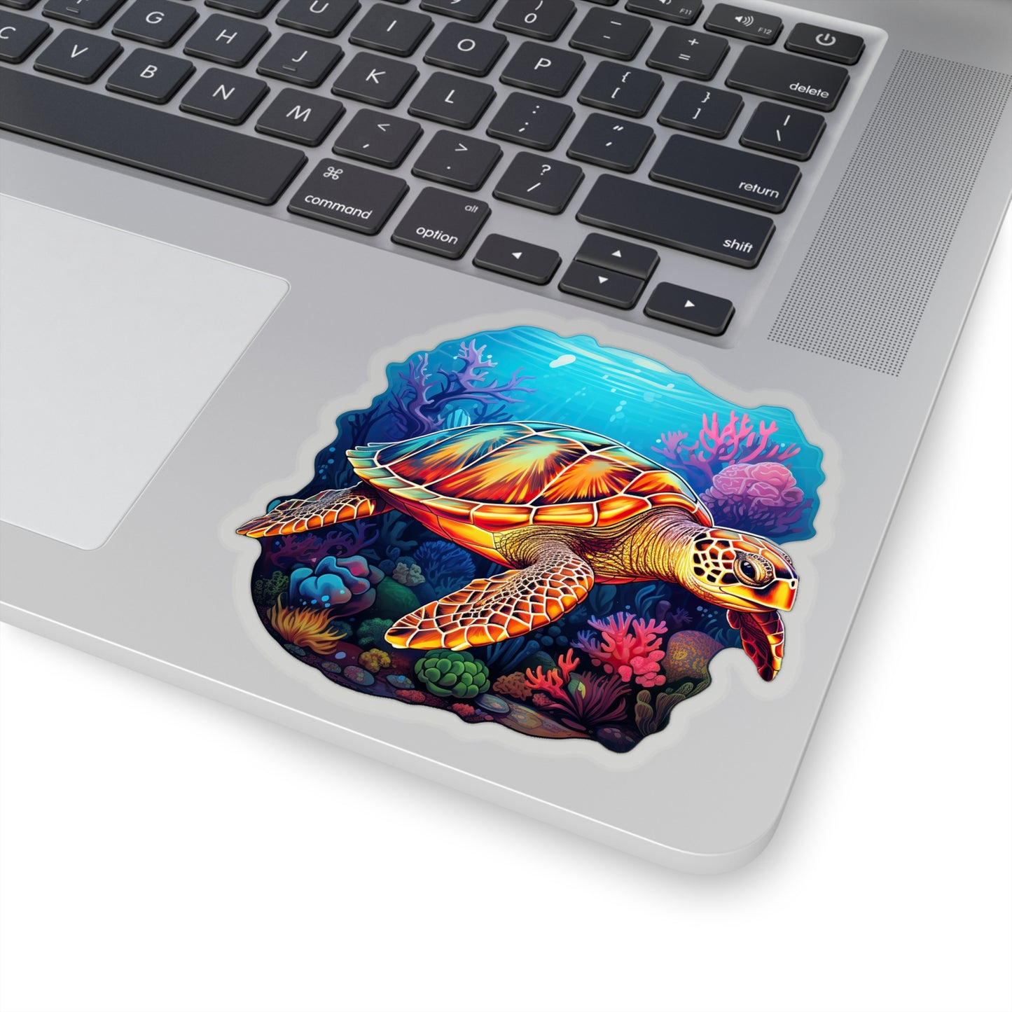 Hawksbill Harmony at Coral Reef Sticker.