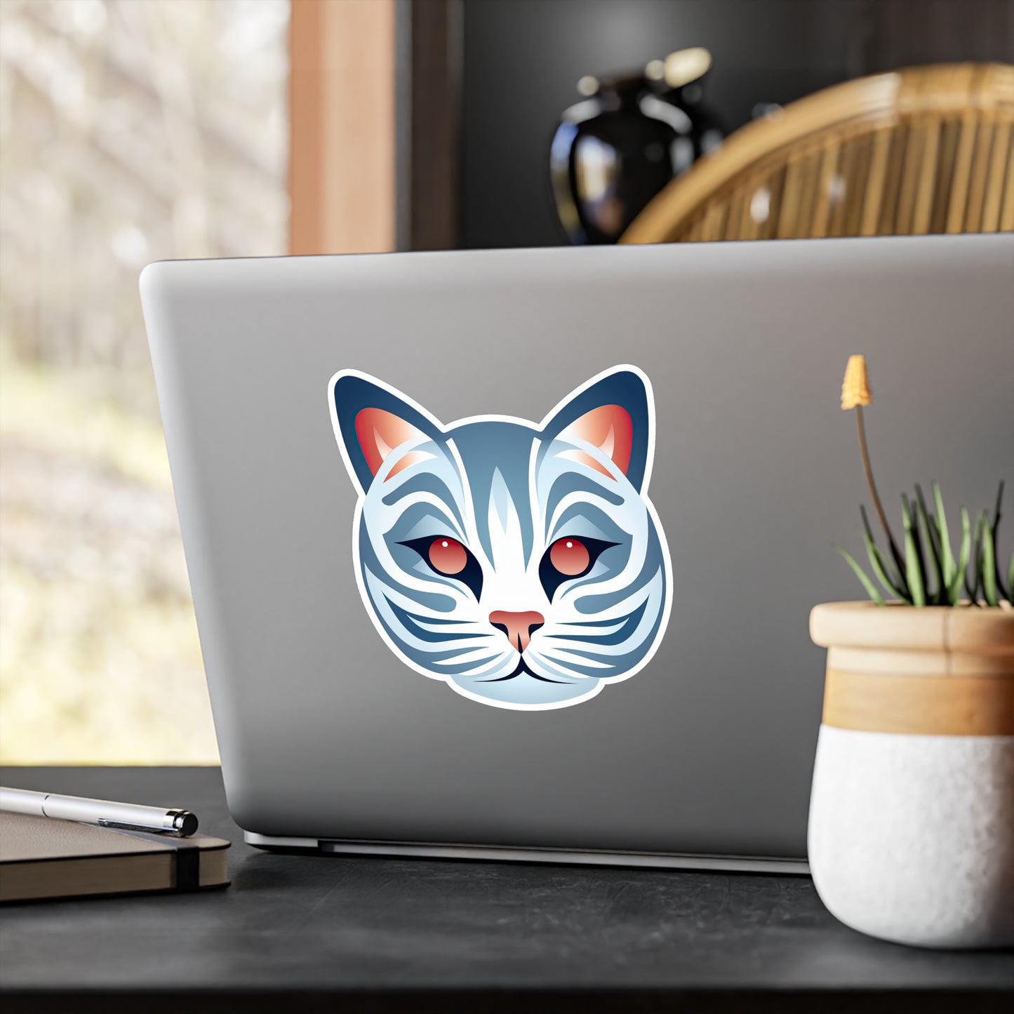 Whimsical White Kitty Sticker