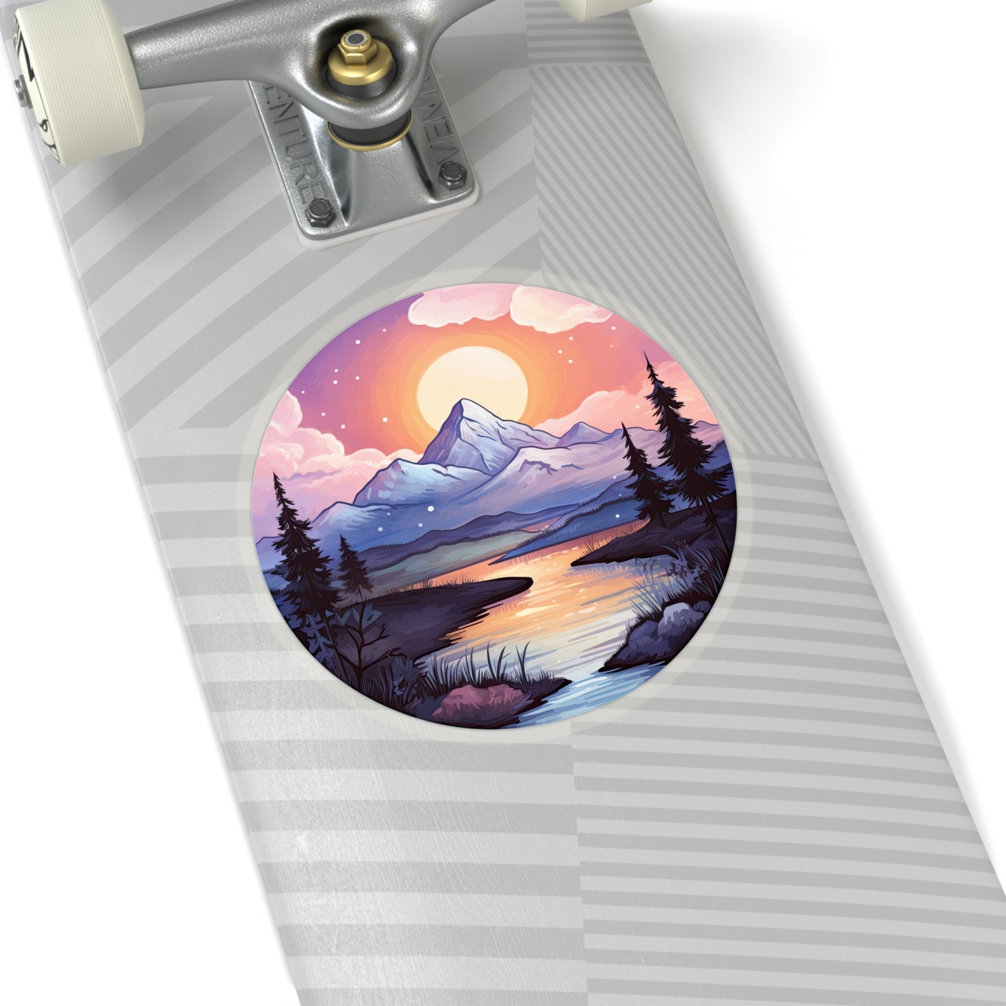 Serene Sunrise Mountain Sticker