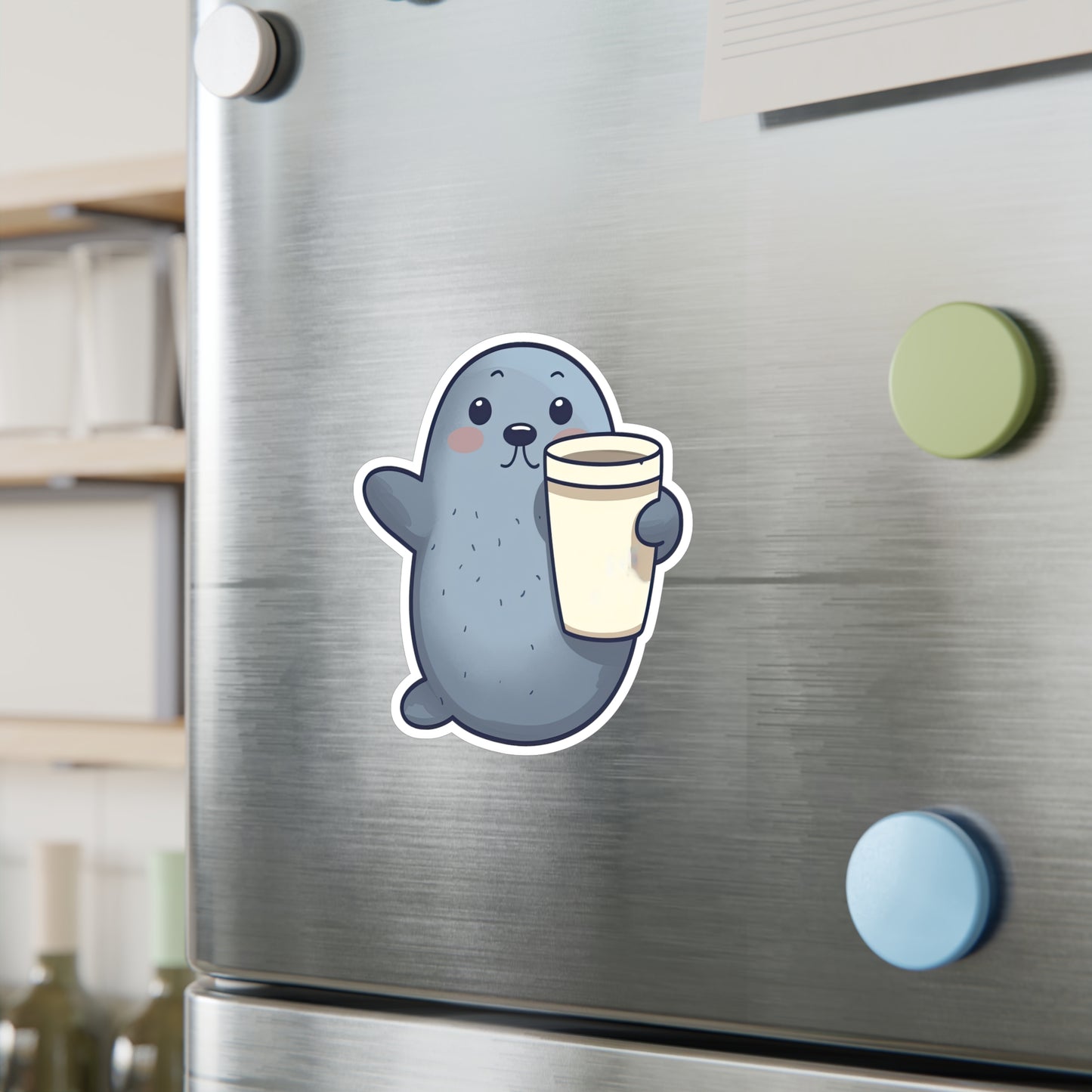 Adorable Clapping Seal Sticker - Perfect for Coffee Lovers | Buy Cute Seal Coffee Sticker Now!