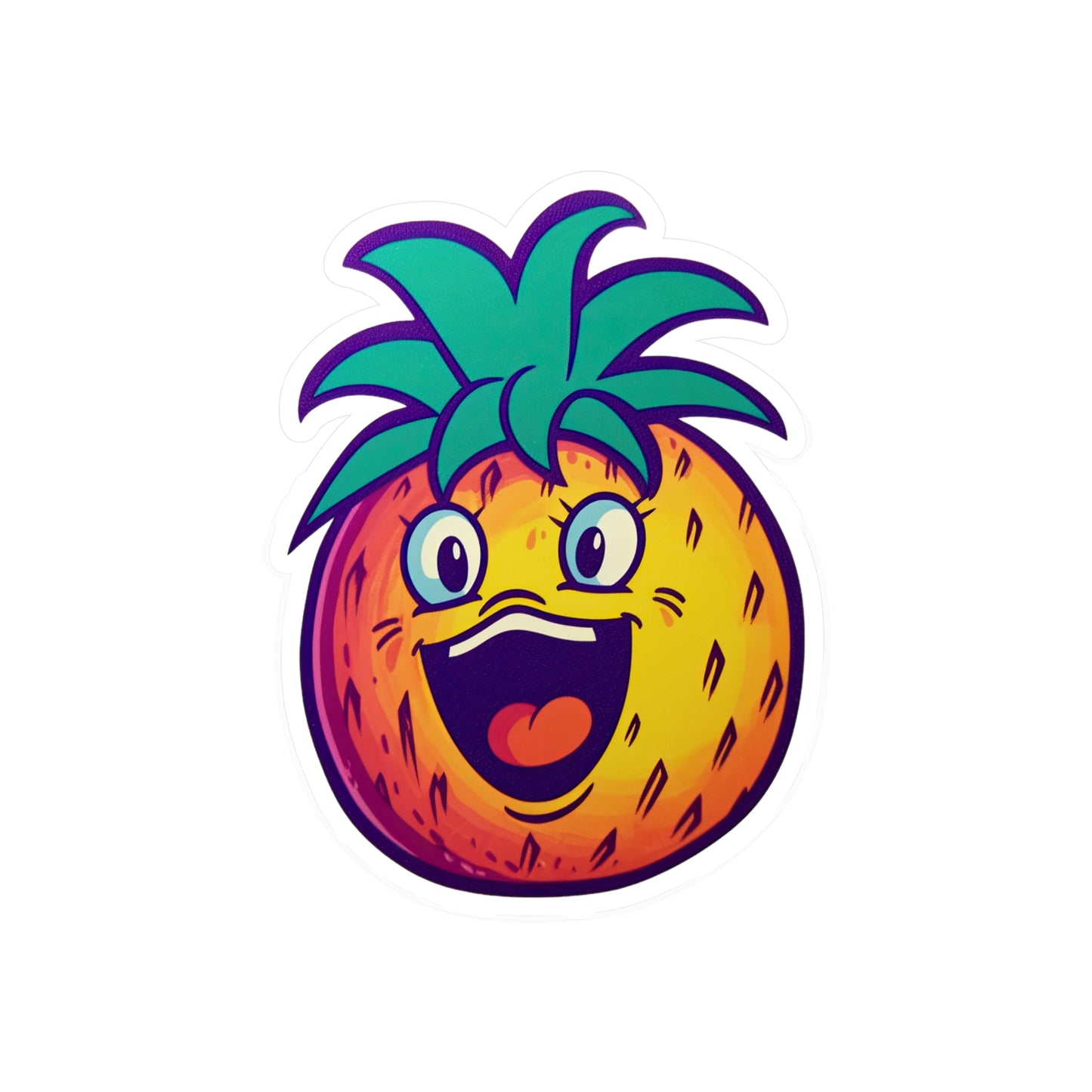 Retro Pineapple Whimsy Sticker