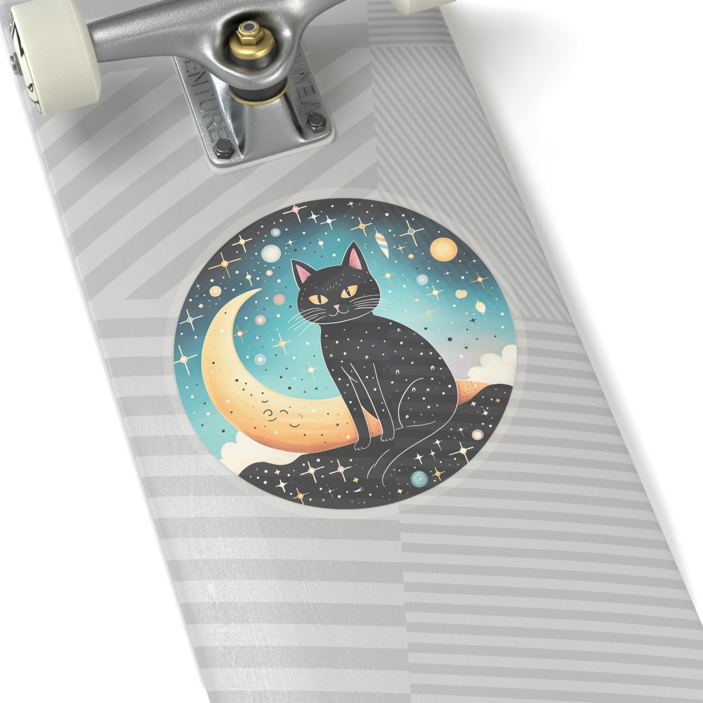 Majestic Luna Kitty on Crescent Sticker