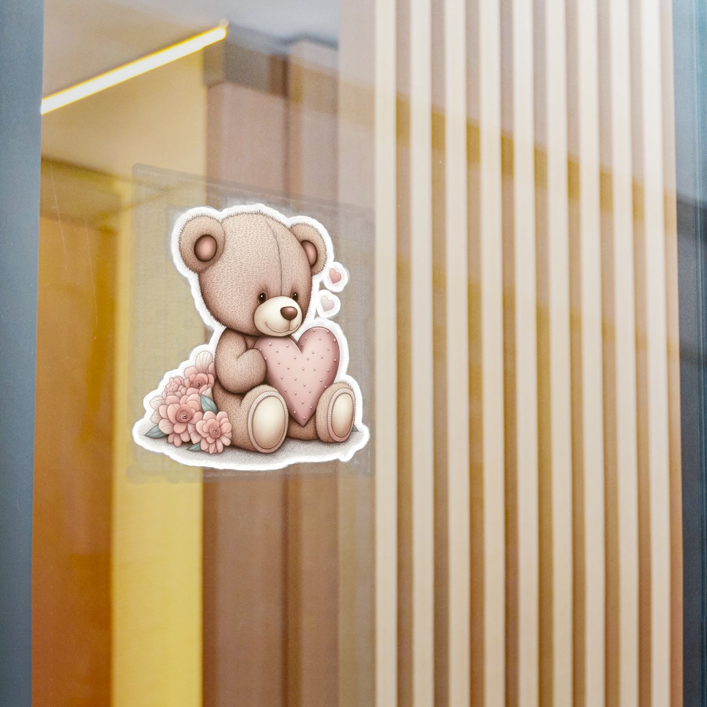 Retro Love: Cute Teddy Bear Sticker