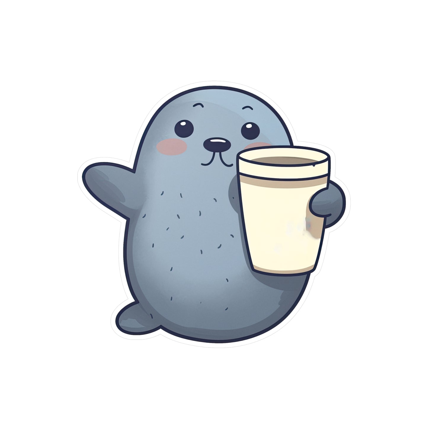 Adorable Clapping Seal Sticker - Perfect for Coffee Lovers | Buy Cute Seal Coffee Sticker Now!