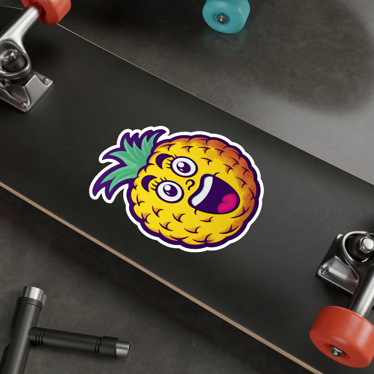 Pineapple Paradise: Vintage Pop Art Cartoon Sticker