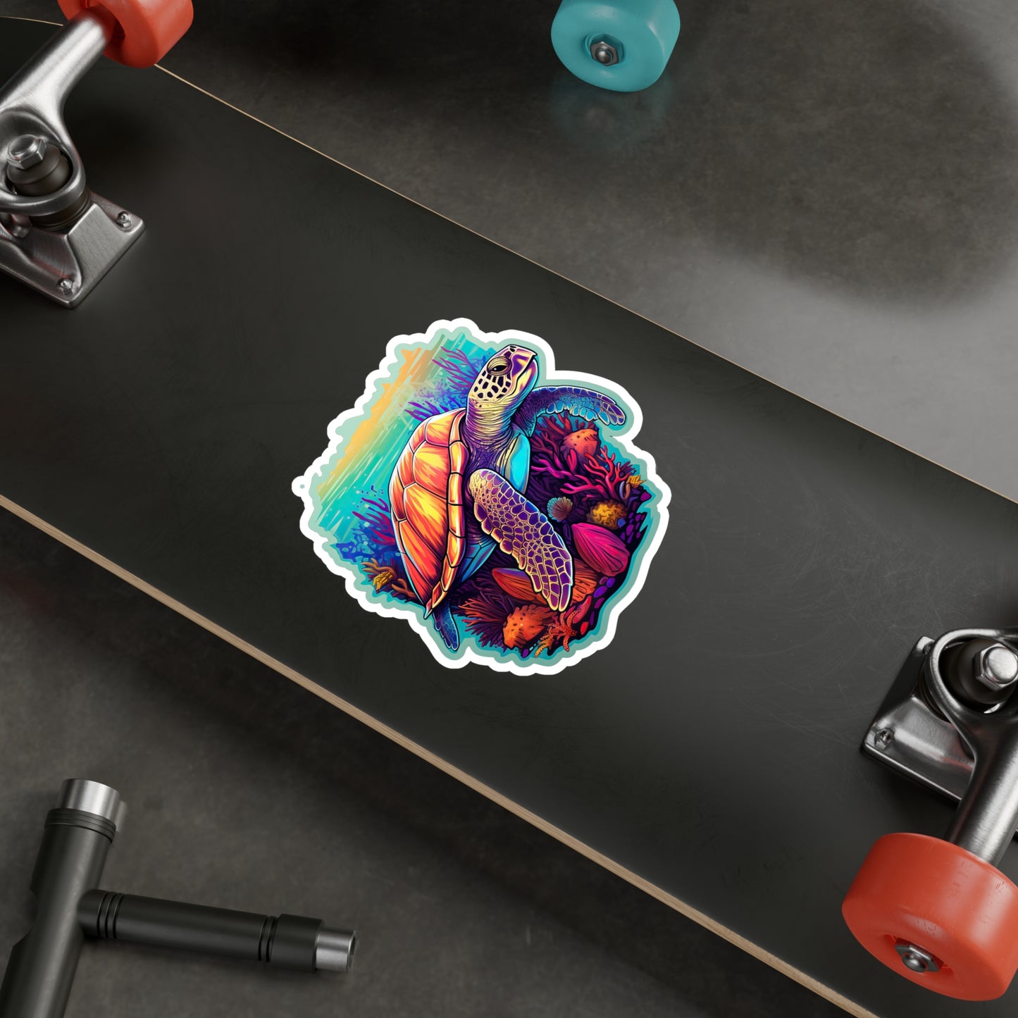 Hawksbill Haven: Coral Reef Anime Sticker