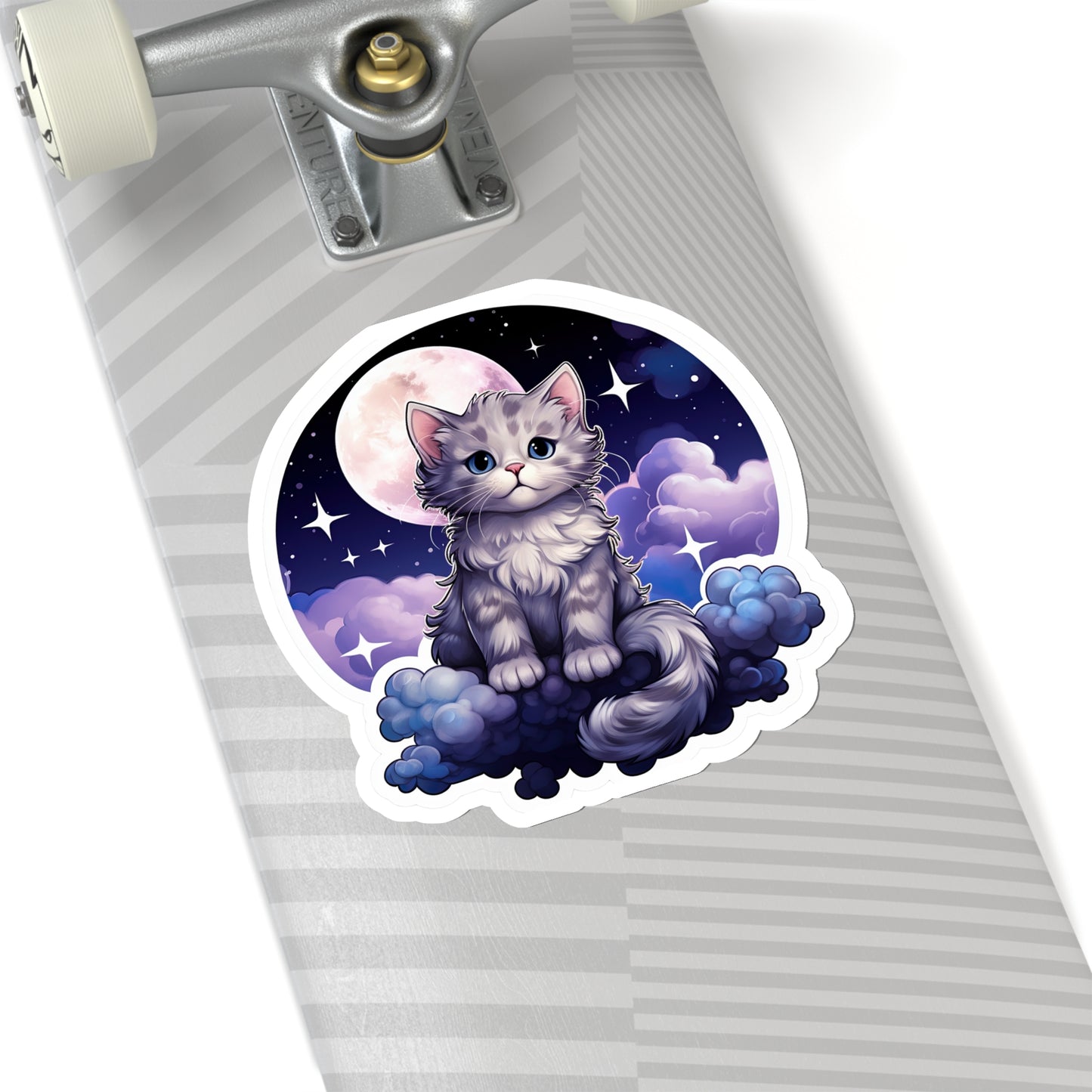 Whimsical Lunar Kitty Sticker