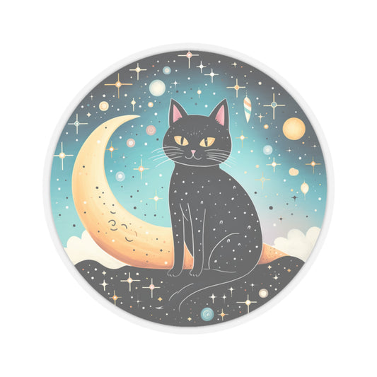 Majestic Luna Kitty on Crescent Sticker