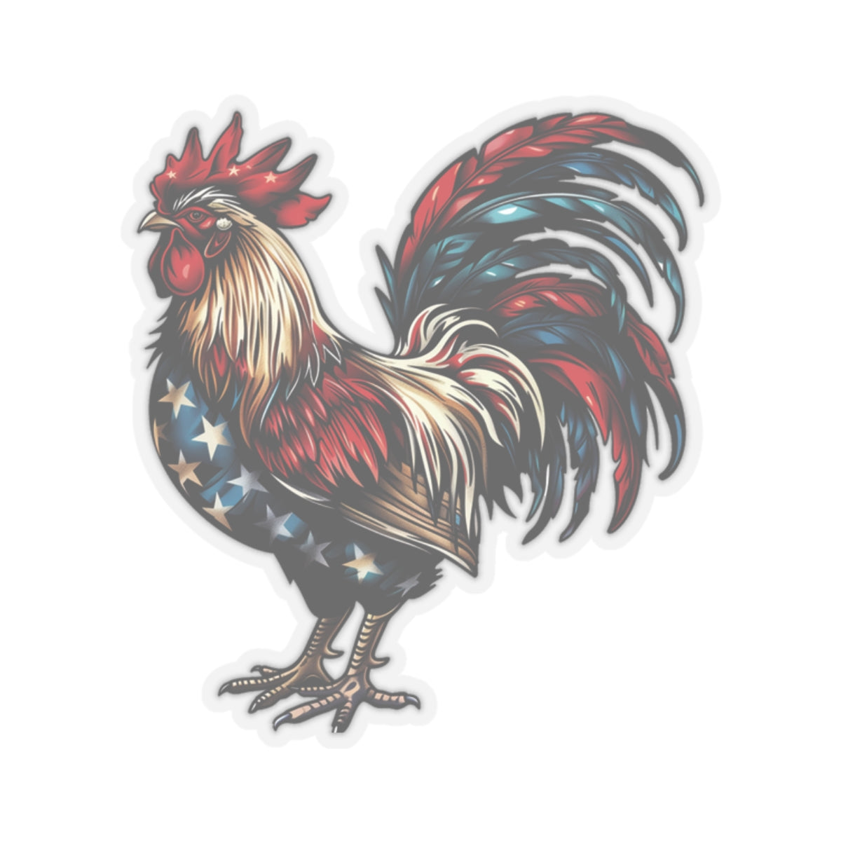 Patriotic Rooster Sticker - American Pride Collection