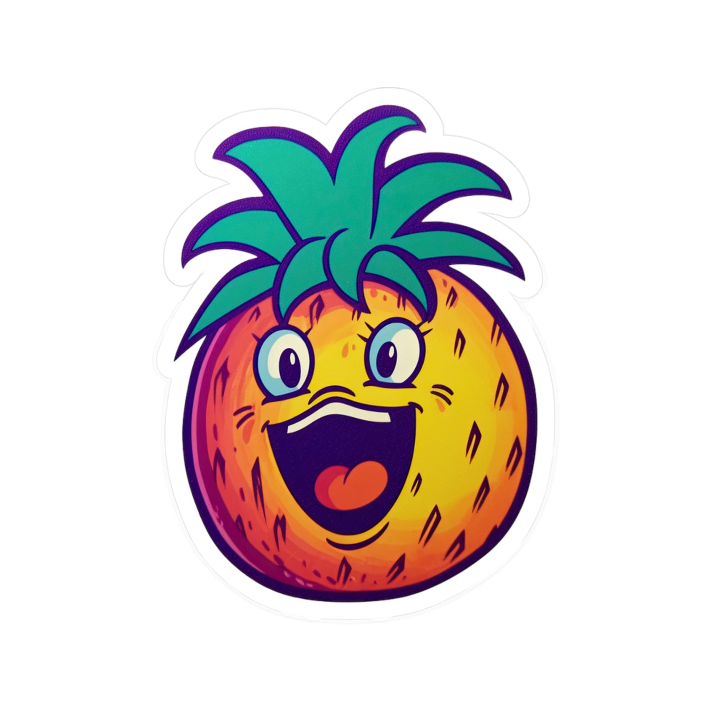 Retro Pineapple Whimsy Sticker