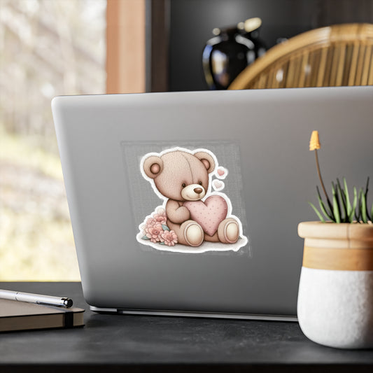 Retro Love: Cute Teddy Bear Sticker