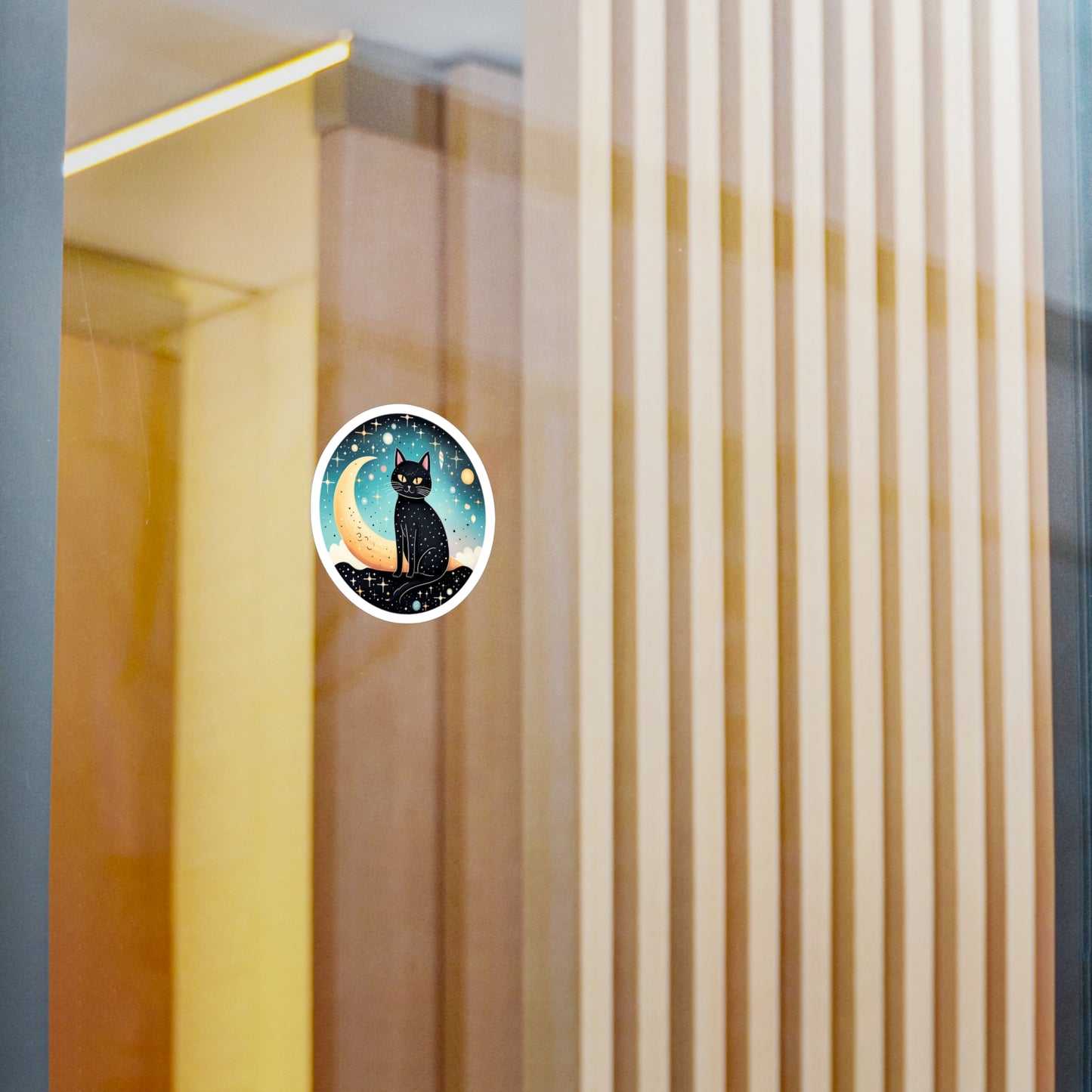 Majestic Luna Kitty on Crescent Sticker