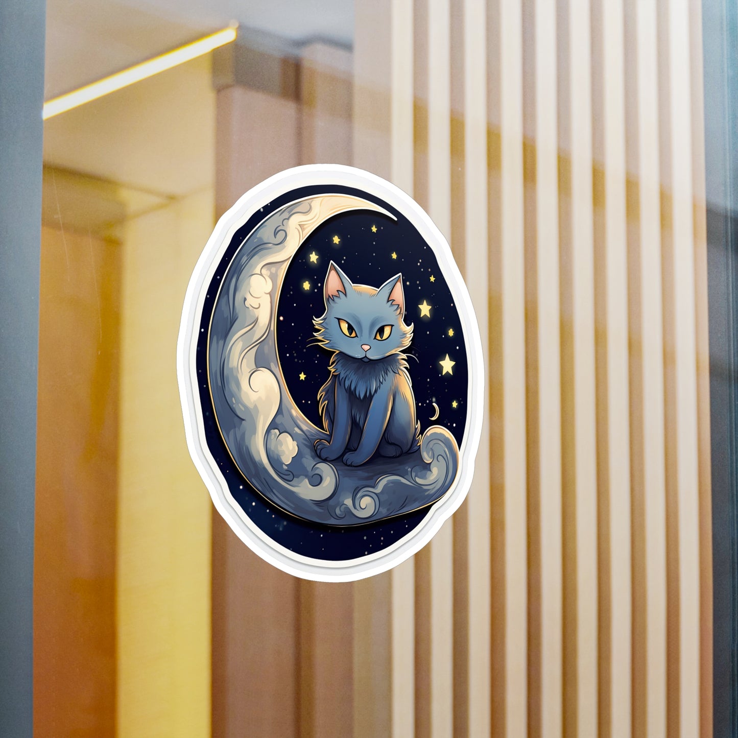 Whiskers in the Night Sticker