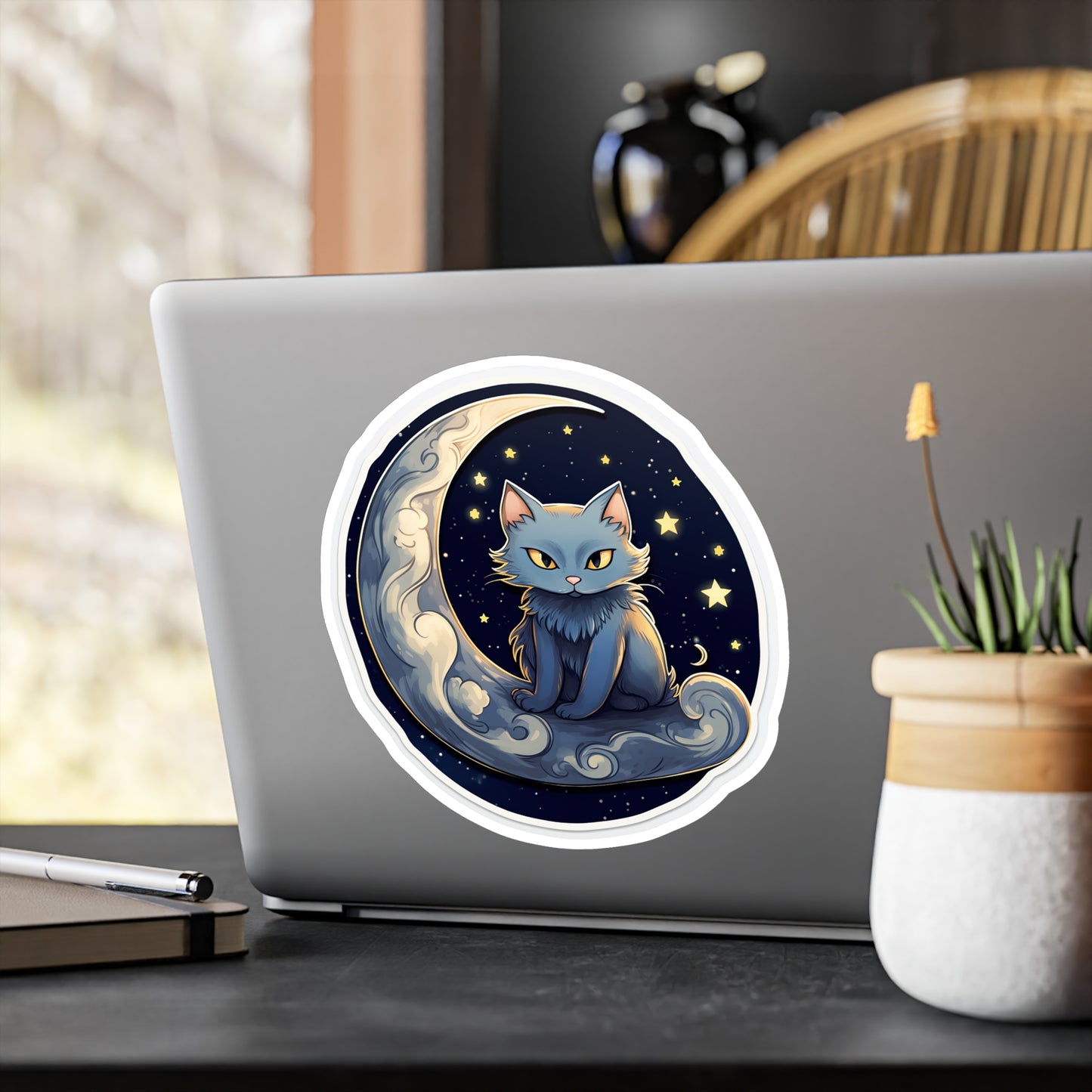 Whiskers in the Night Sticker