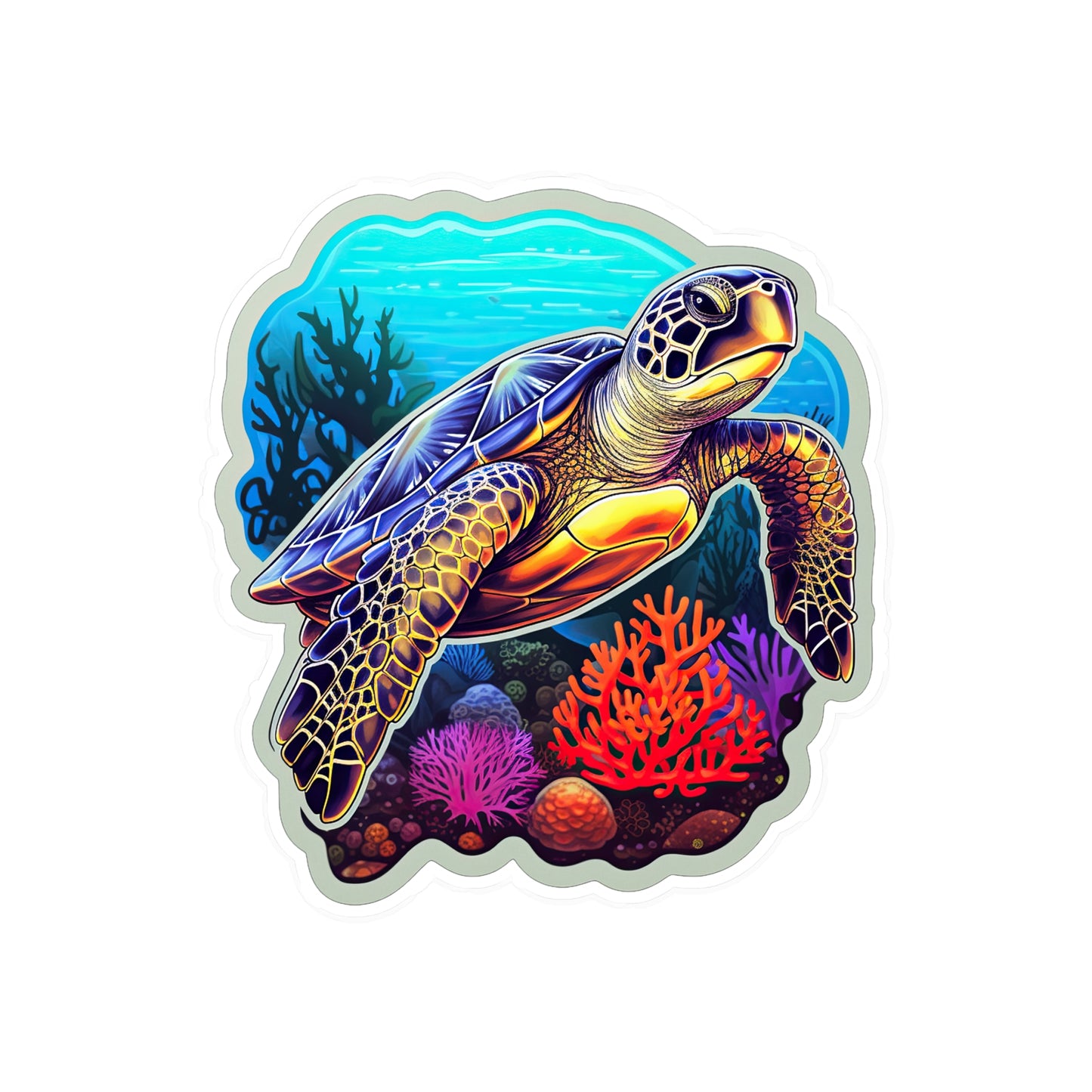 Reef Rhapsody: Hawksbill Turtle Sticker