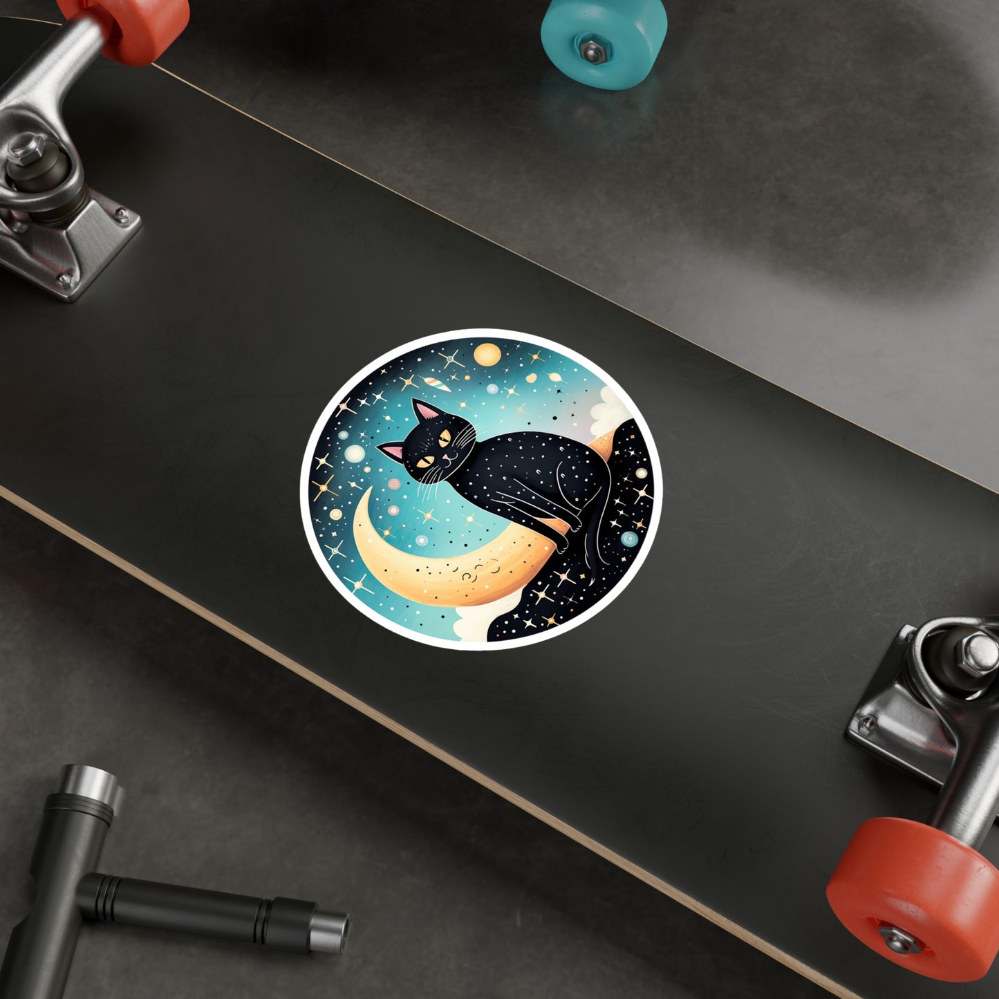 Majestic Luna Kitty on Crescent Sticker