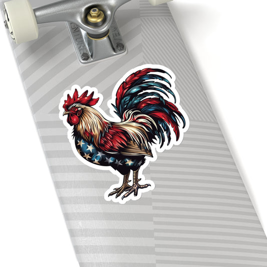 Patriotic Rooster Sticker - American Pride Collection