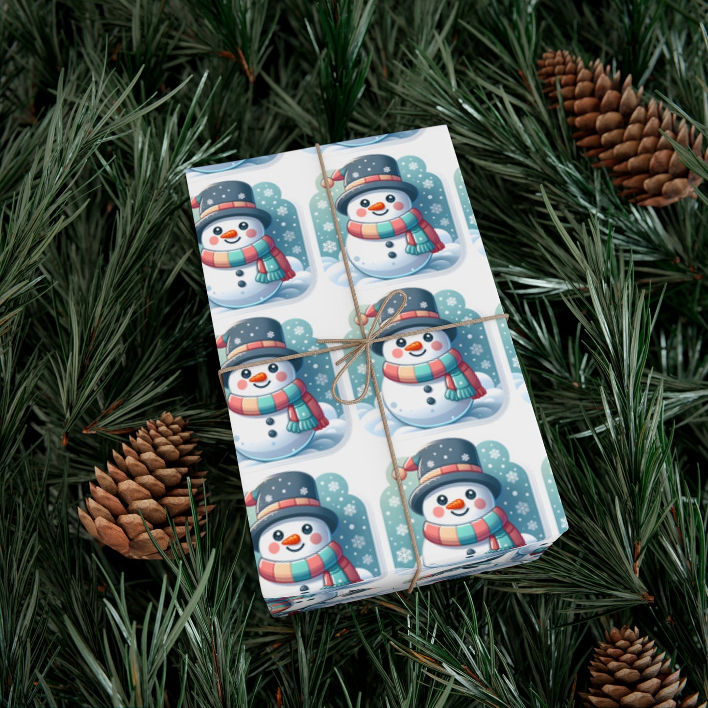 Enchanted Snowman Delight - Pastel Winter Wonderland Wrapping Paper