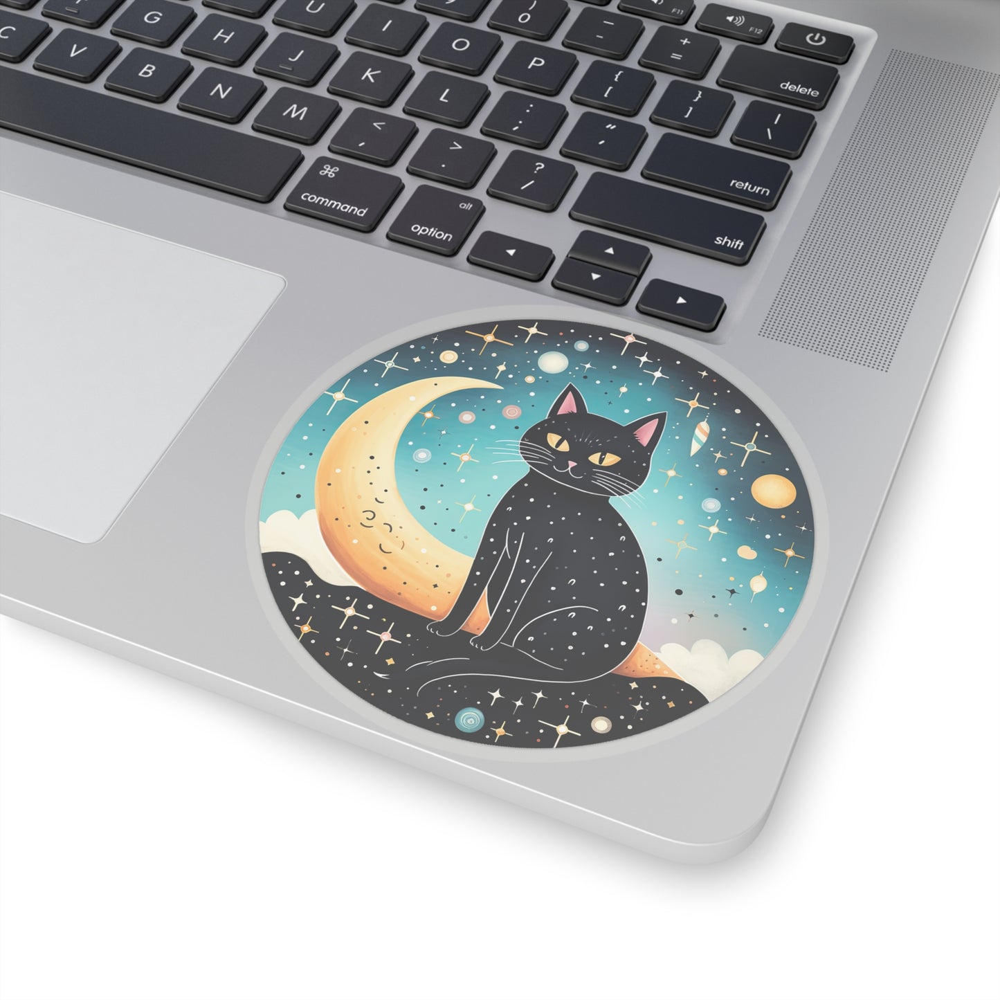 Majestic Luna Kitty on Crescent Sticker