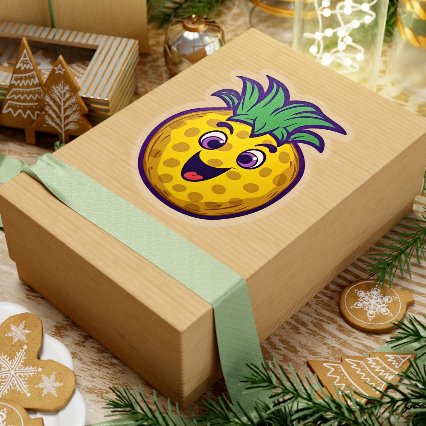 Retro Pineapple Pop: Funky Sticker