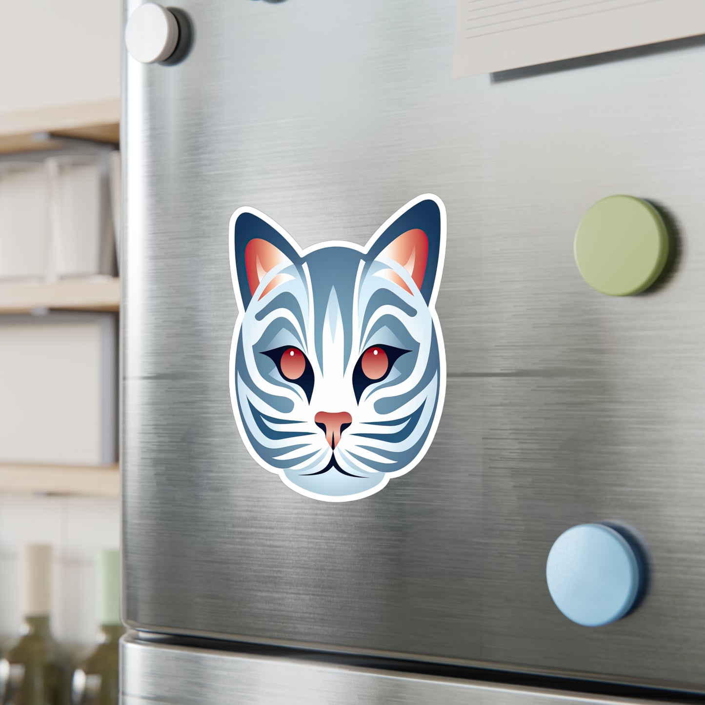 Whimsical White Kitty Sticker