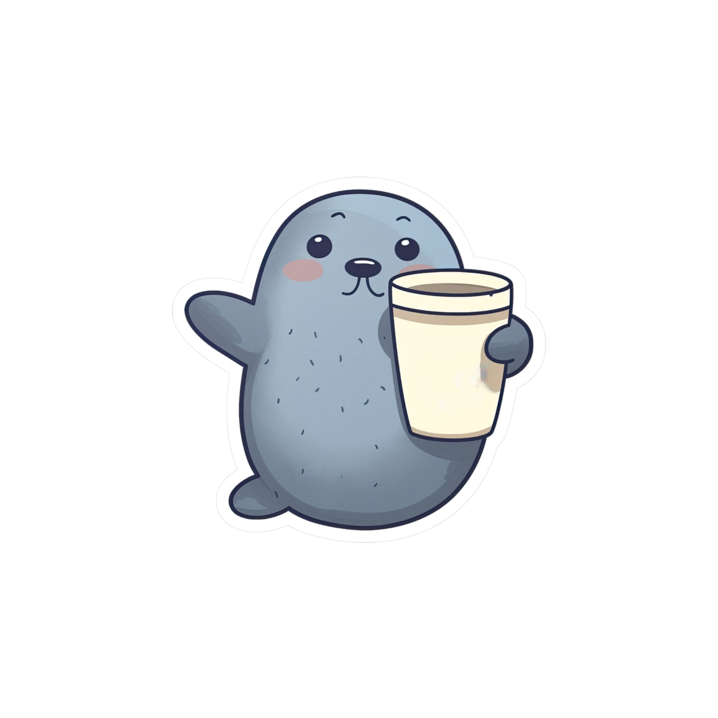 Adorable Clapping Seal Sticker - Perfect for Coffee Lovers | Buy Cute Seal Coffee Sticker Now!