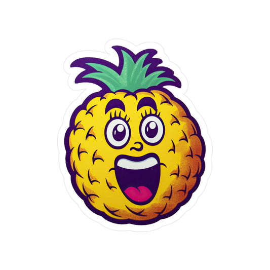 Pineapple Paradise: Vintage Pop Art Cartoon Sticker