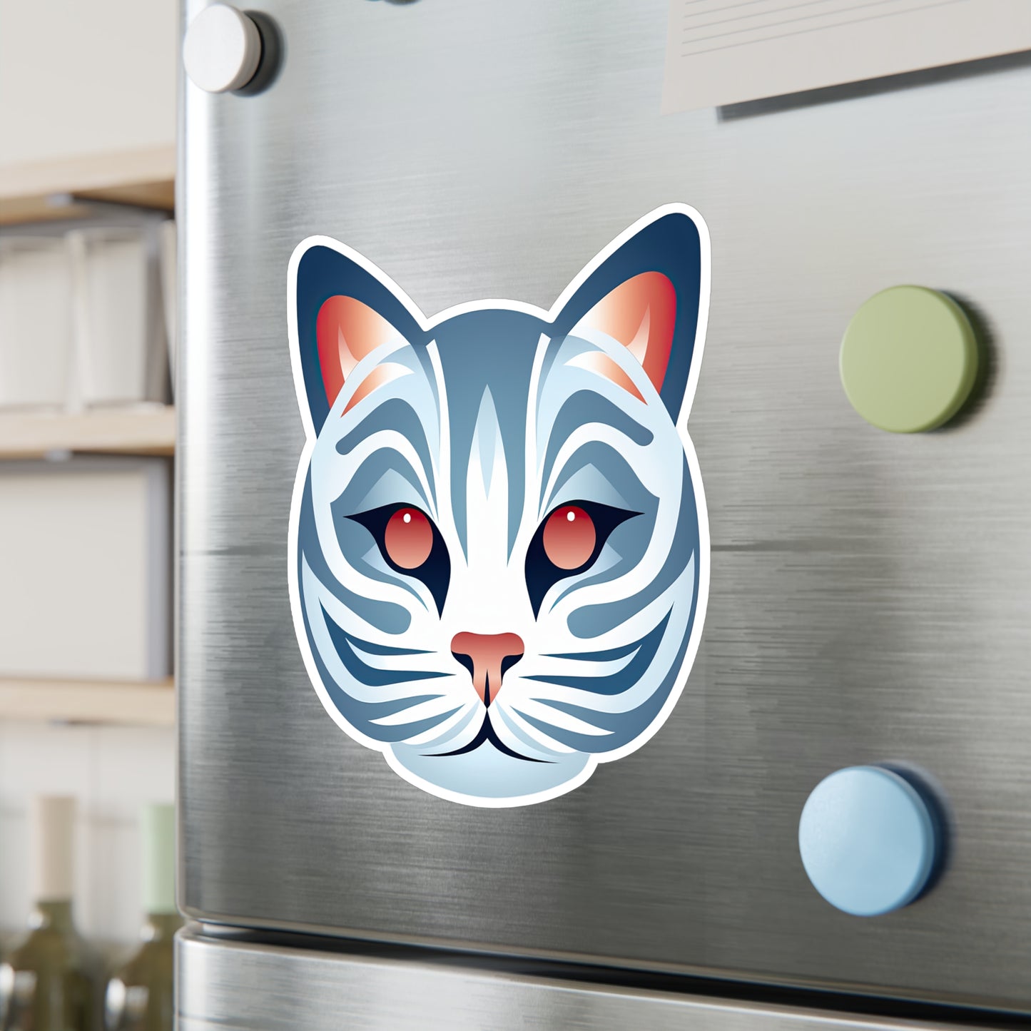 Whimsical White Kitty Sticker