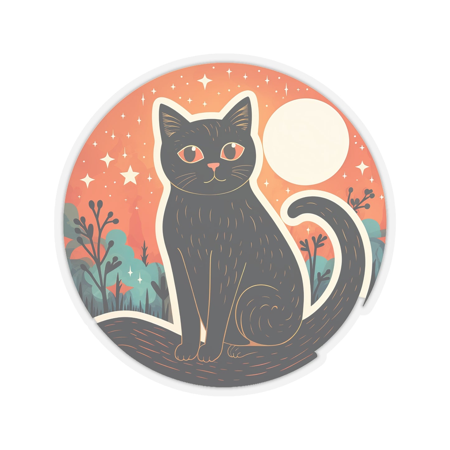 Moonlit Meow Sticker