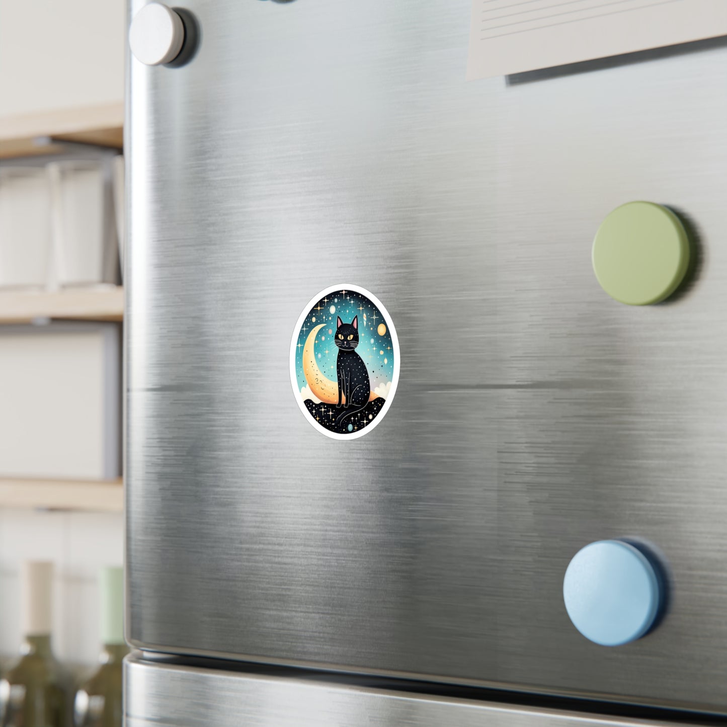 Majestic Luna Kitty on Crescent Sticker