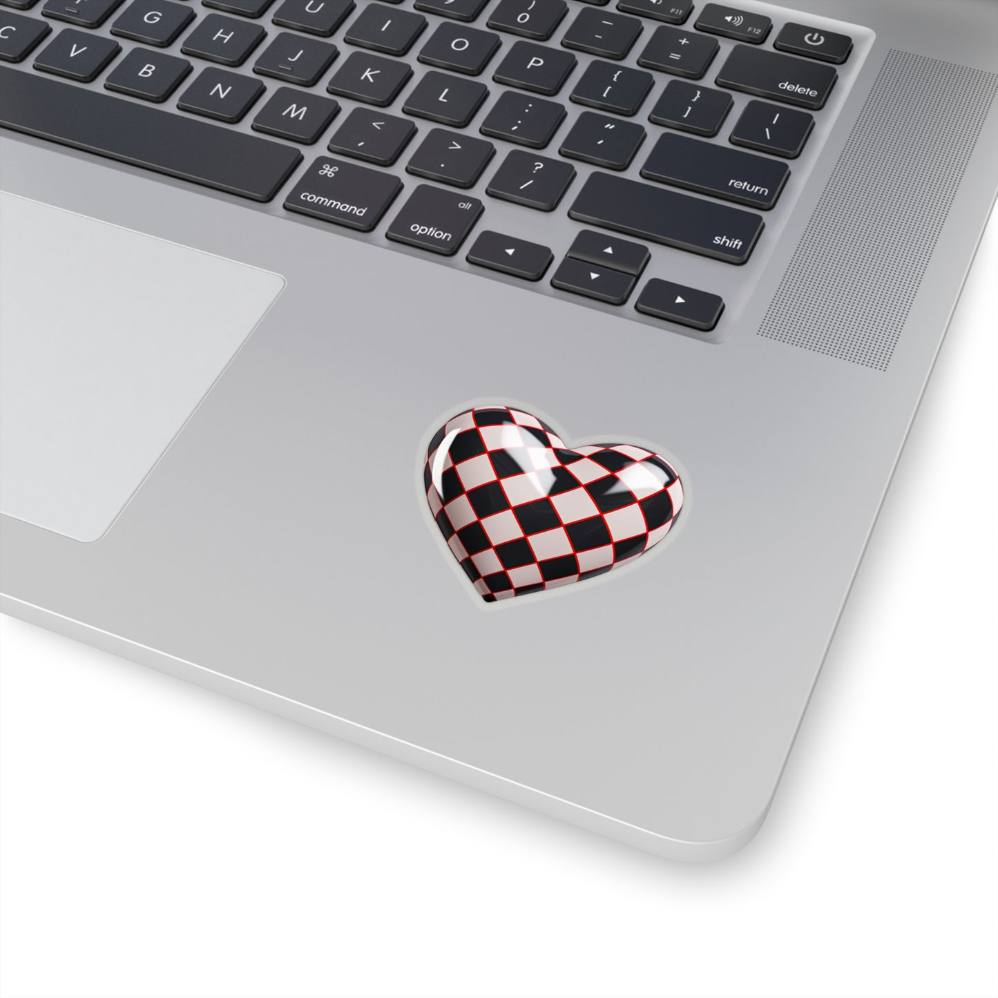 Love in Check: Heart Checkered Sticker