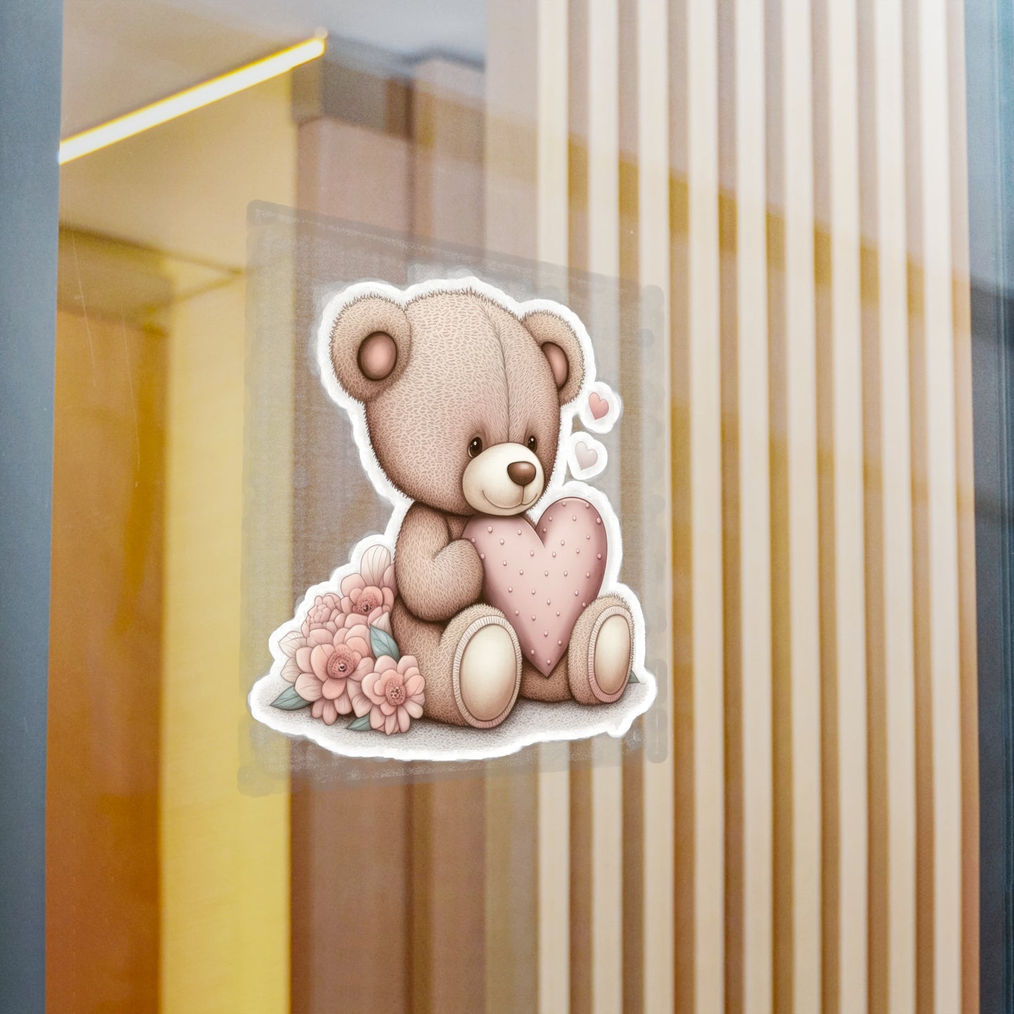 Retro Love: Cute Teddy Bear Sticker