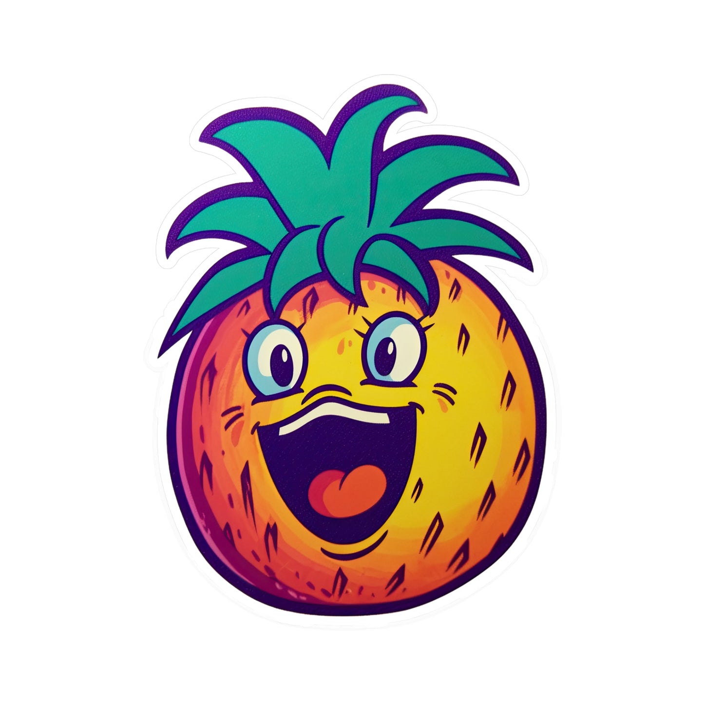 Retro Pineapple Whimsy Sticker