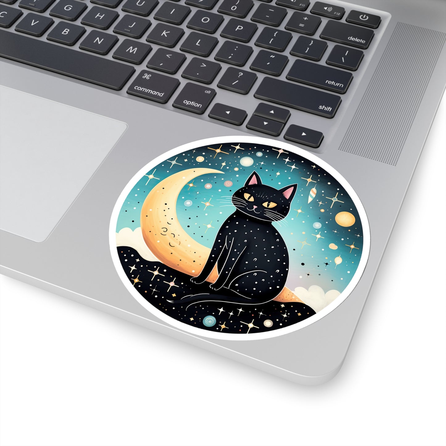 Majestic Luna Kitty on Crescent Sticker