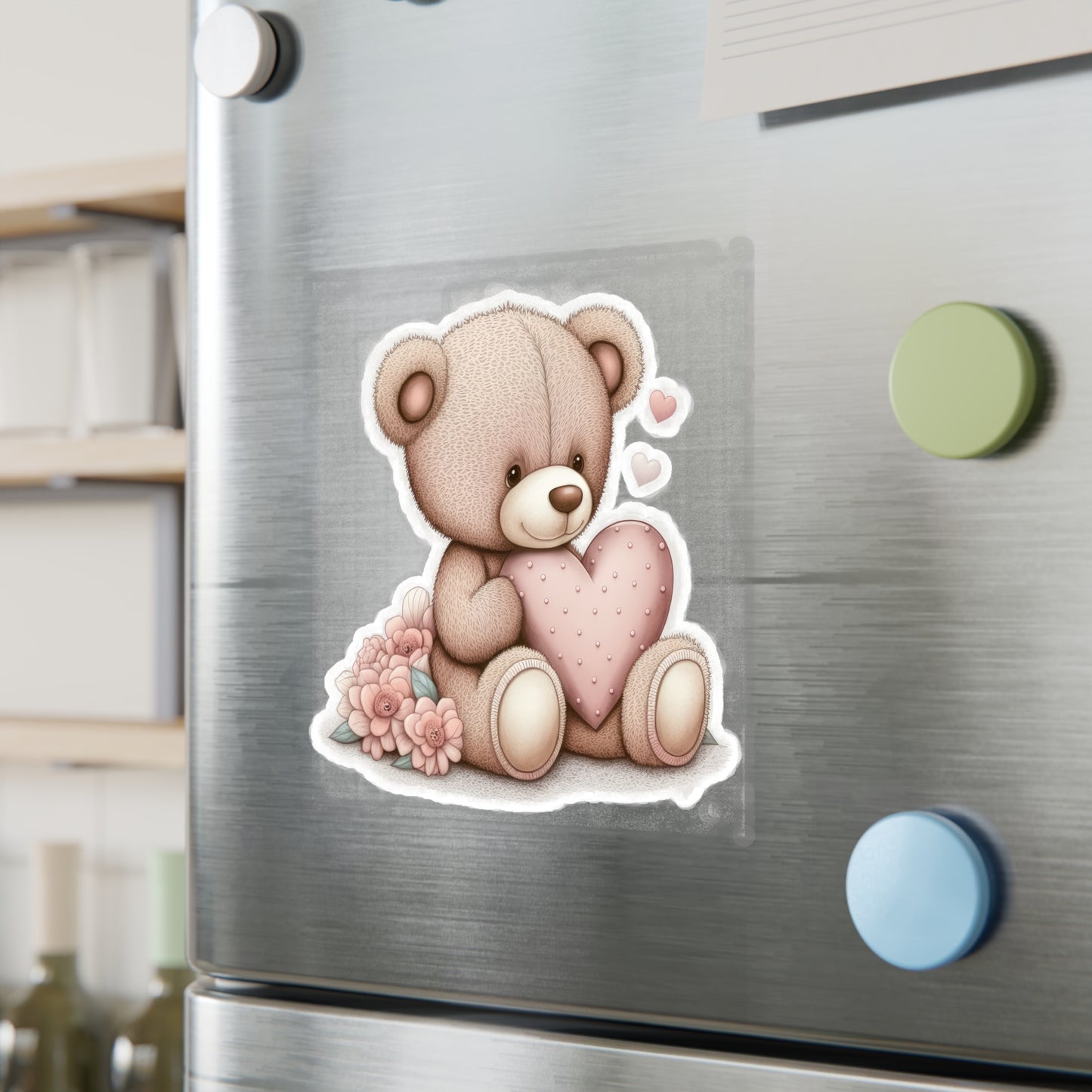 Retro Love: Cute Teddy Bear Sticker