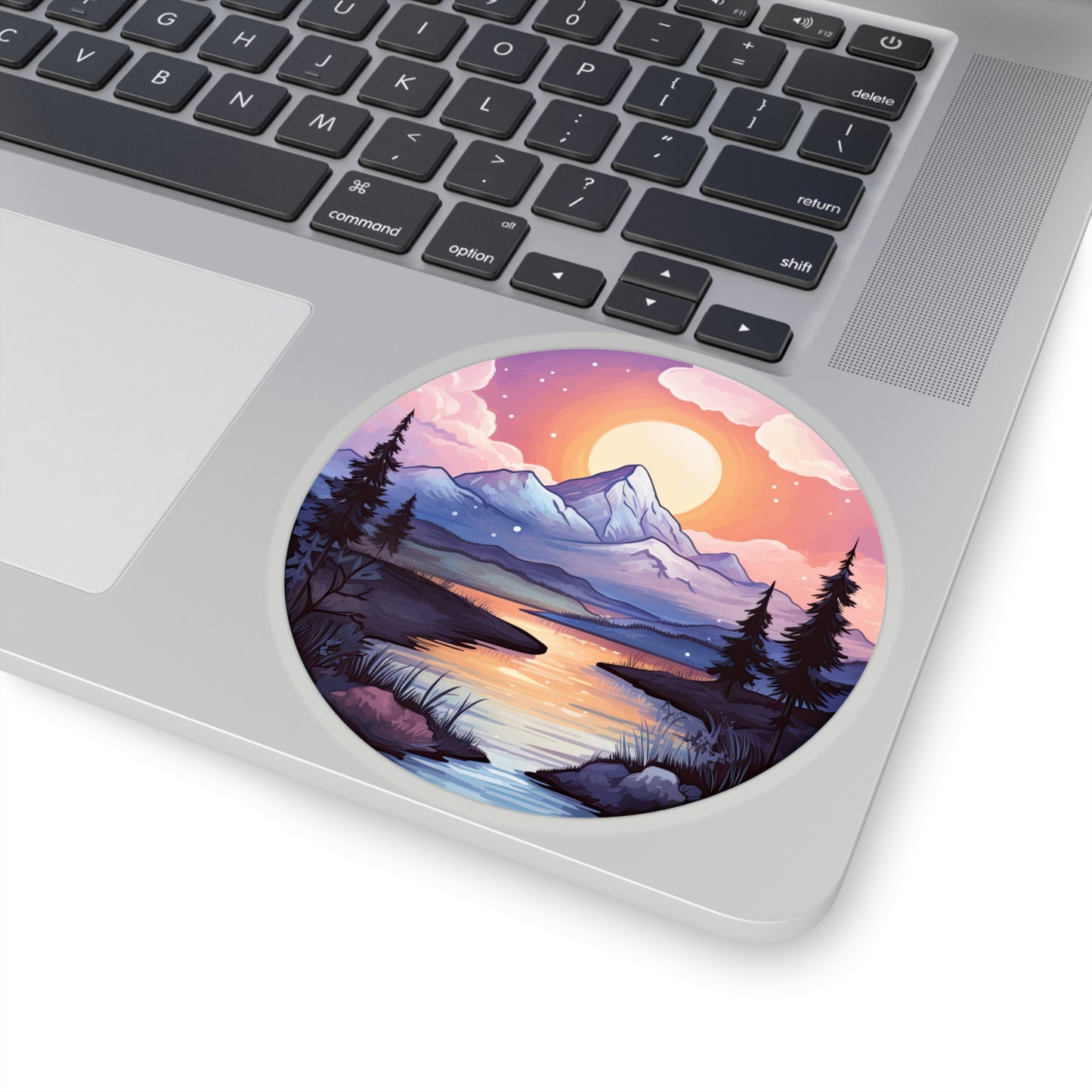 Serene Sunrise Mountain Sticker