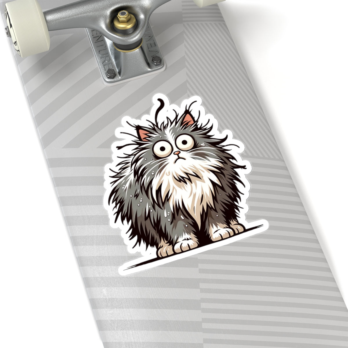 Frazzled Feline Finesse - Cat Sticker