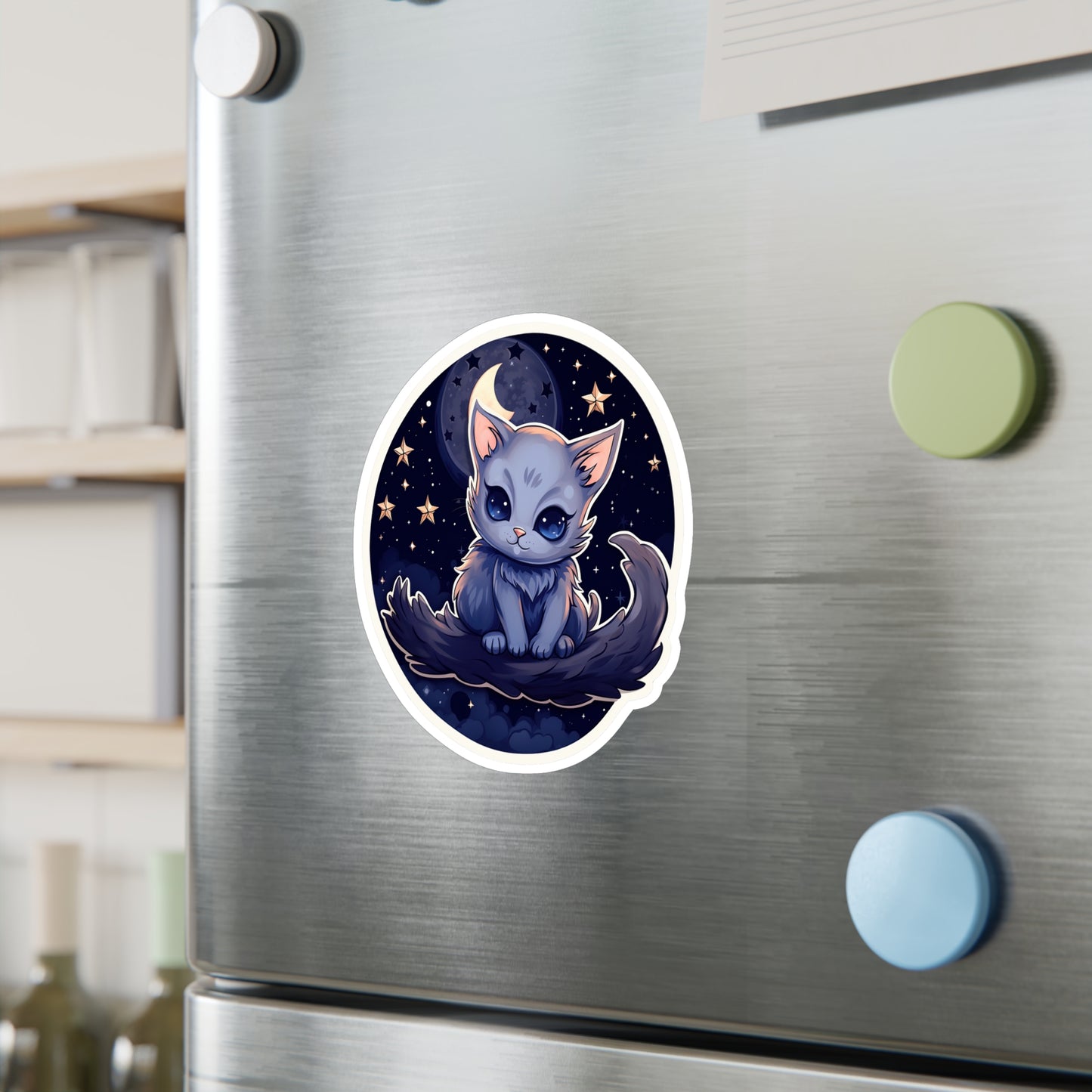 Lunar Kit-Cat on Crescent Sticker.