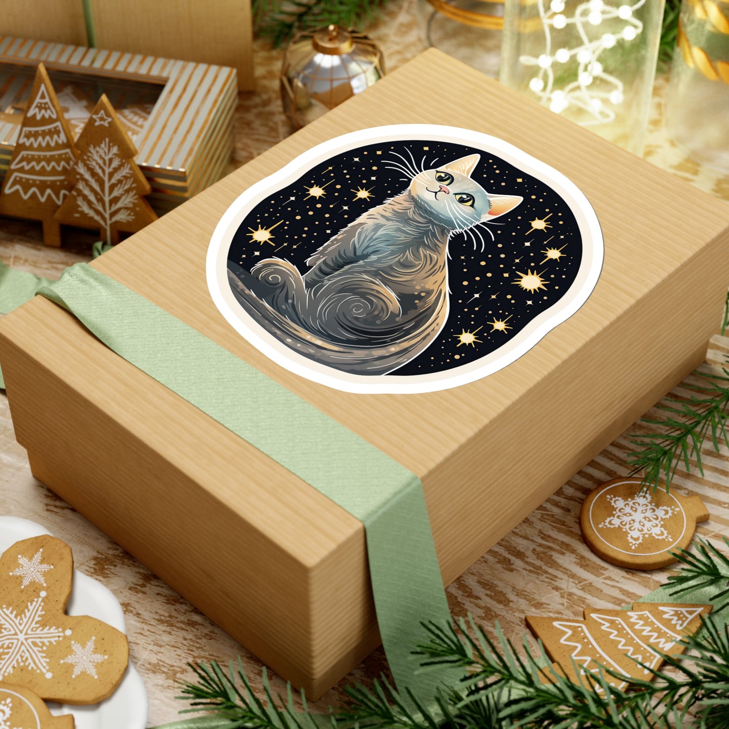 Starry Night Feline Sticker