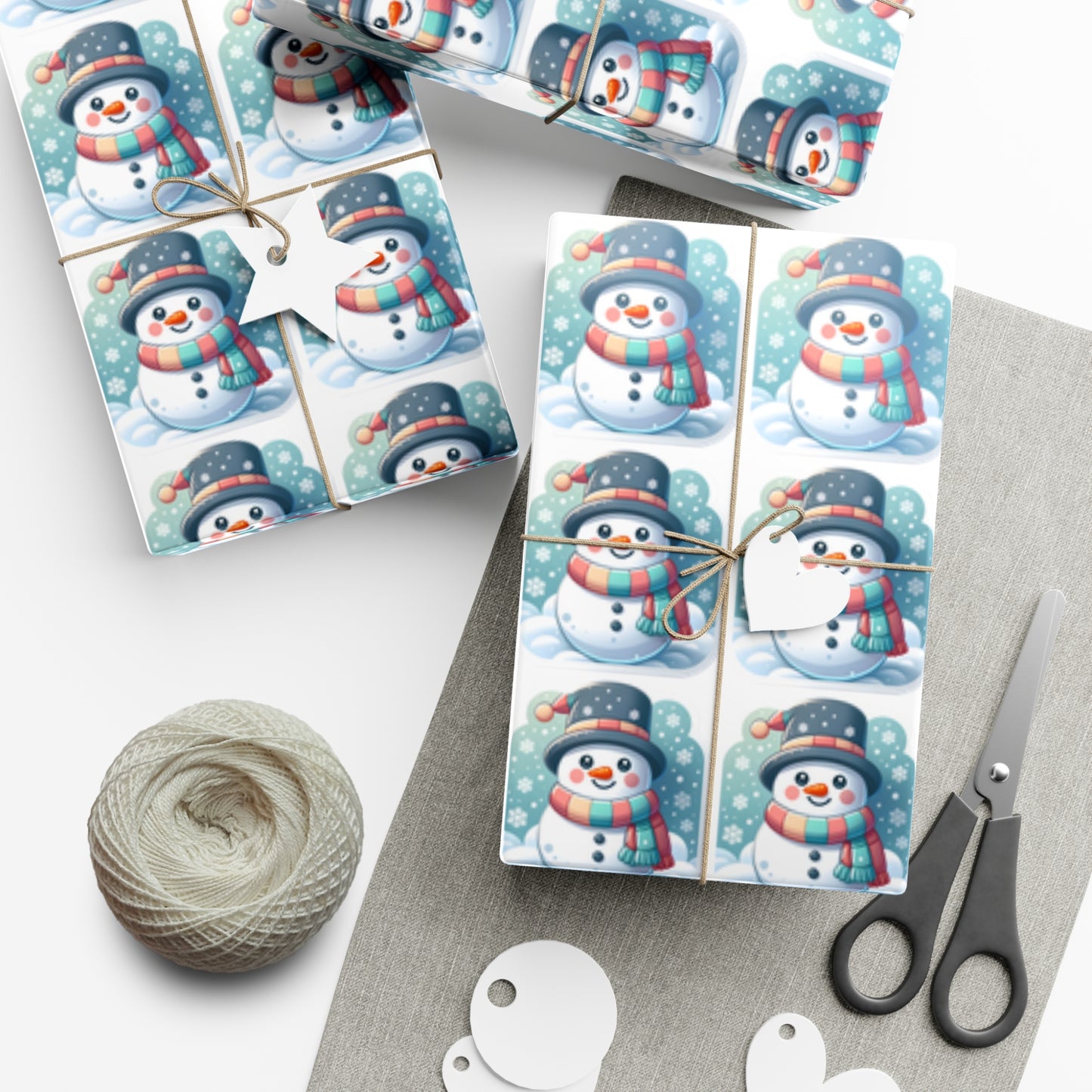 Enchanted Snowman Delight - Pastel Winter Wonderland Wrapping Paper