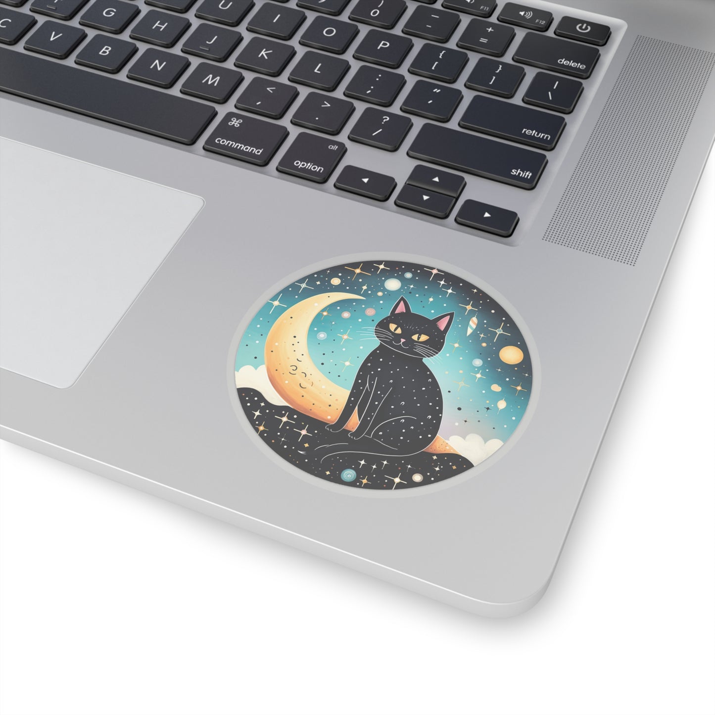 Majestic Luna Kitty on Crescent Sticker