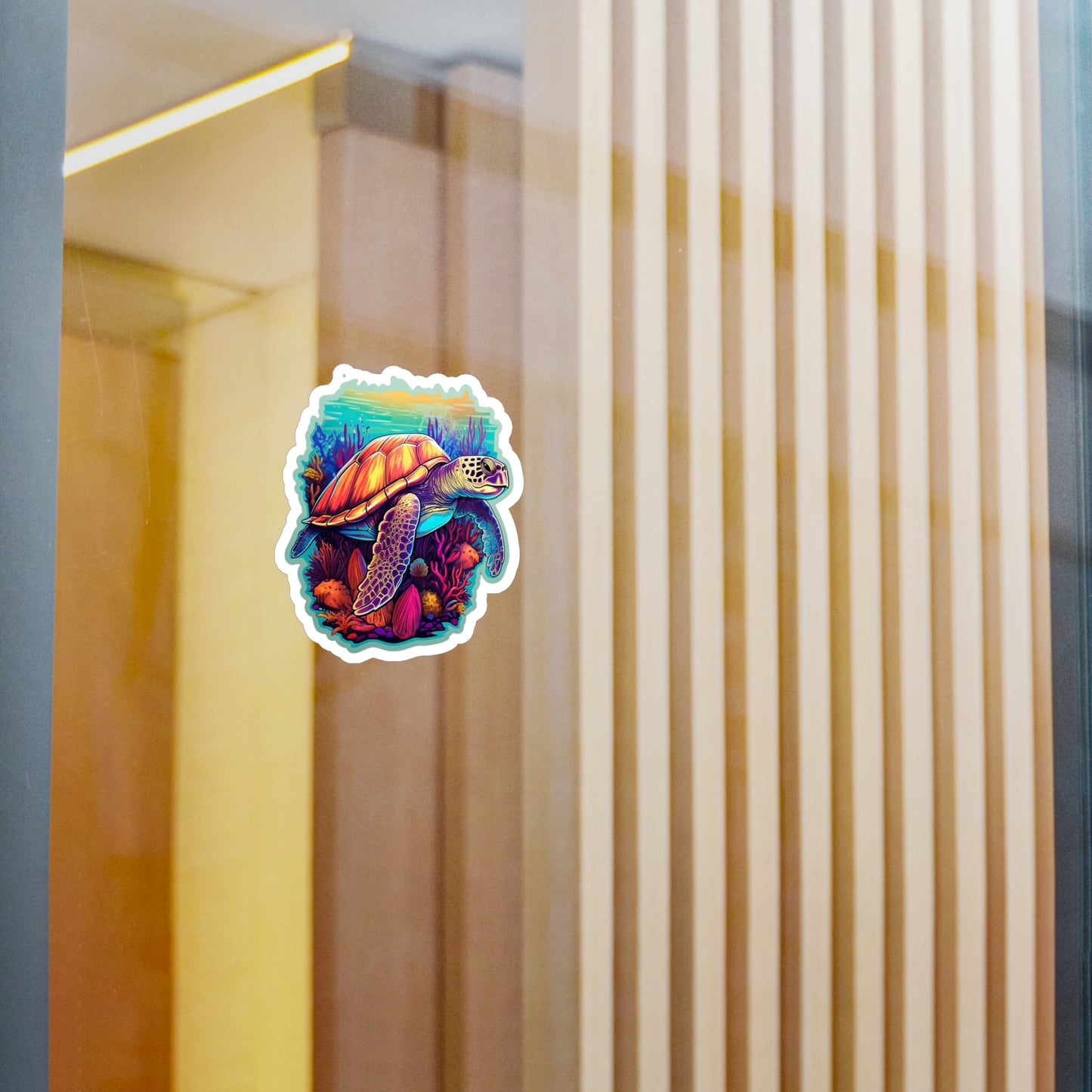 Hawksbill Haven: Coral Reef Anime Sticker