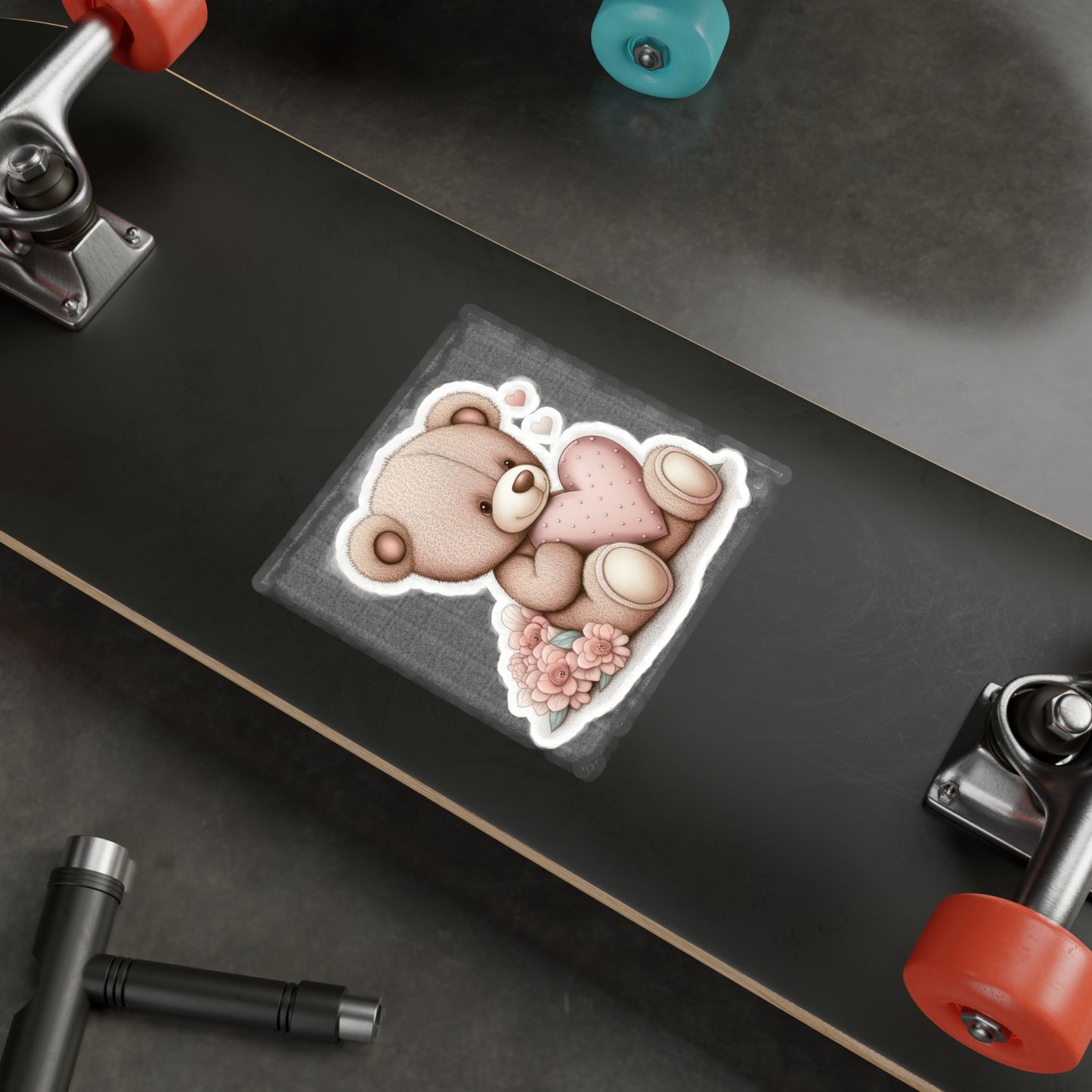 Retro Love: Cute Teddy Bear Sticker