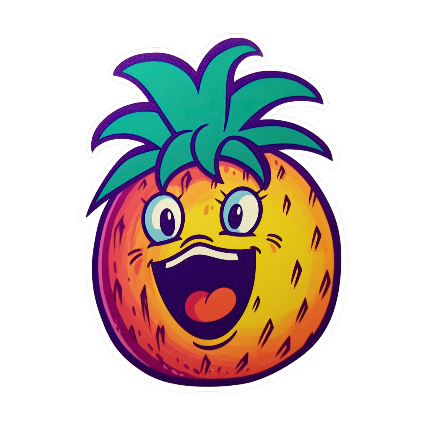 Retro Pineapple Whimsy Sticker